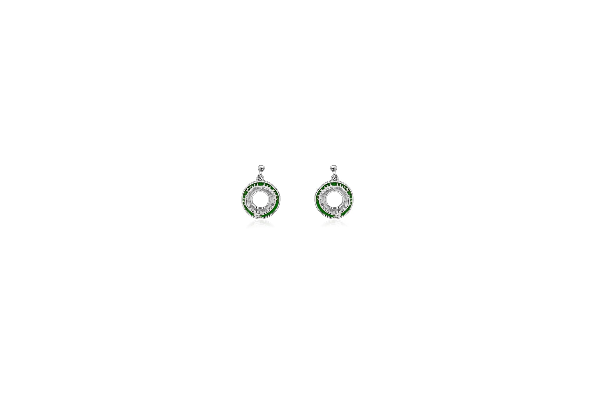 ABSTRACT AURA SILVER DROP EARRINGS
