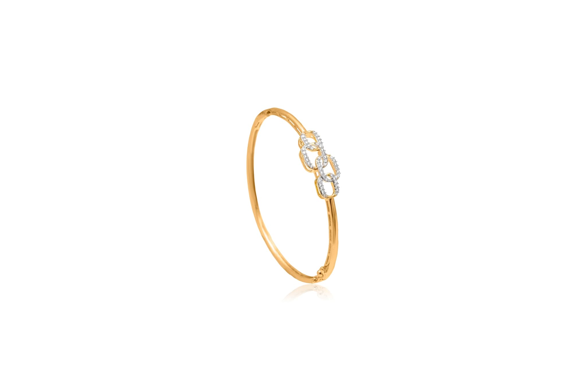 LUSTRE LINK DIAMOND BANGLE (18K WITH NATURAL DIAMONDS)