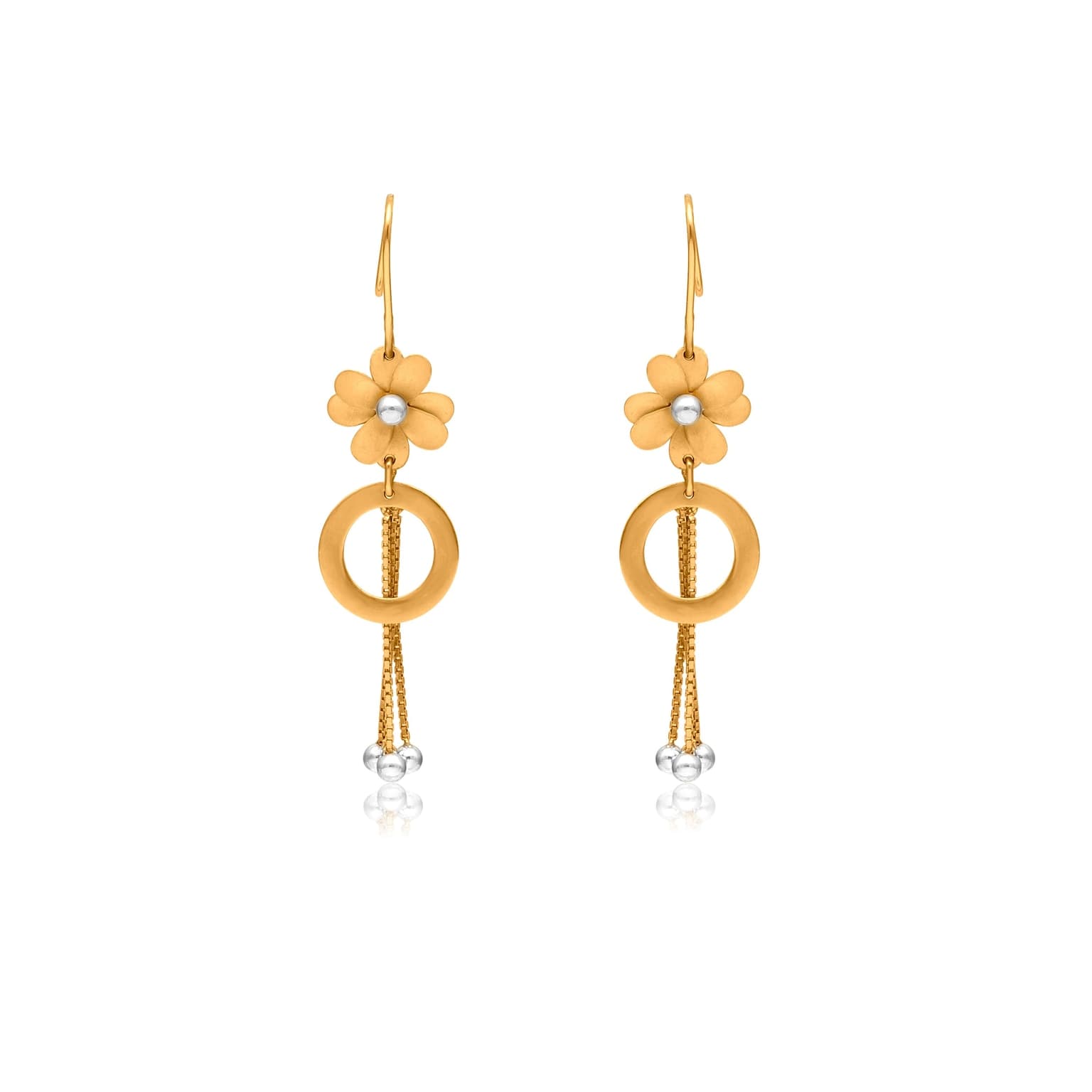 FLORAL ORBIT GOLD EARRINGS
