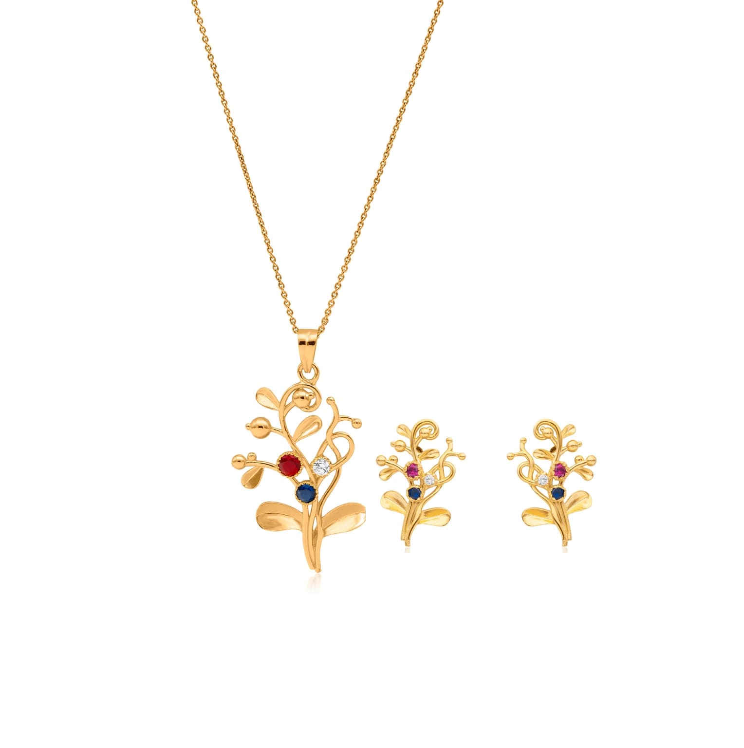 GEM VINE SILVER PENDANT SET
