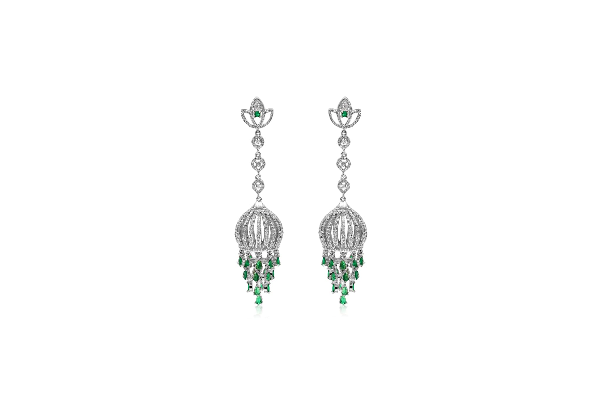 MAJESTIC SILVER JHUMKA EARRINGS