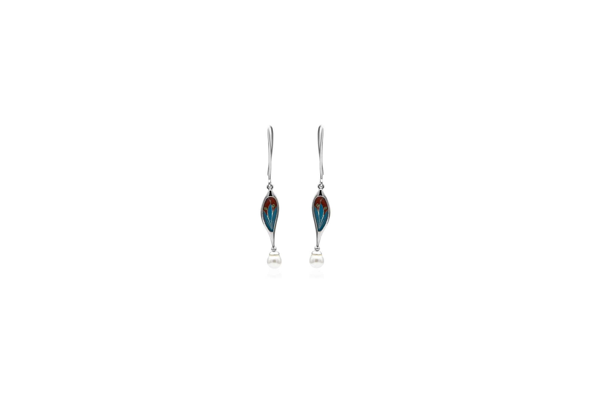 ENAMEL ECHO SILVER EARRINGS