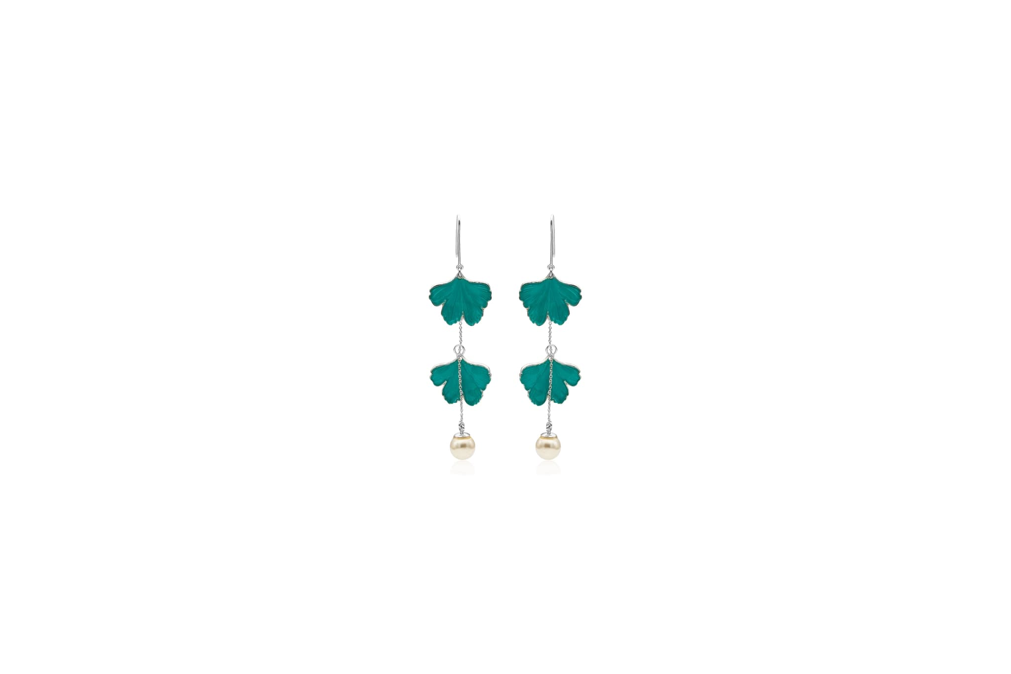 MISTY LEAF TRAIL SILVER EARRINGS