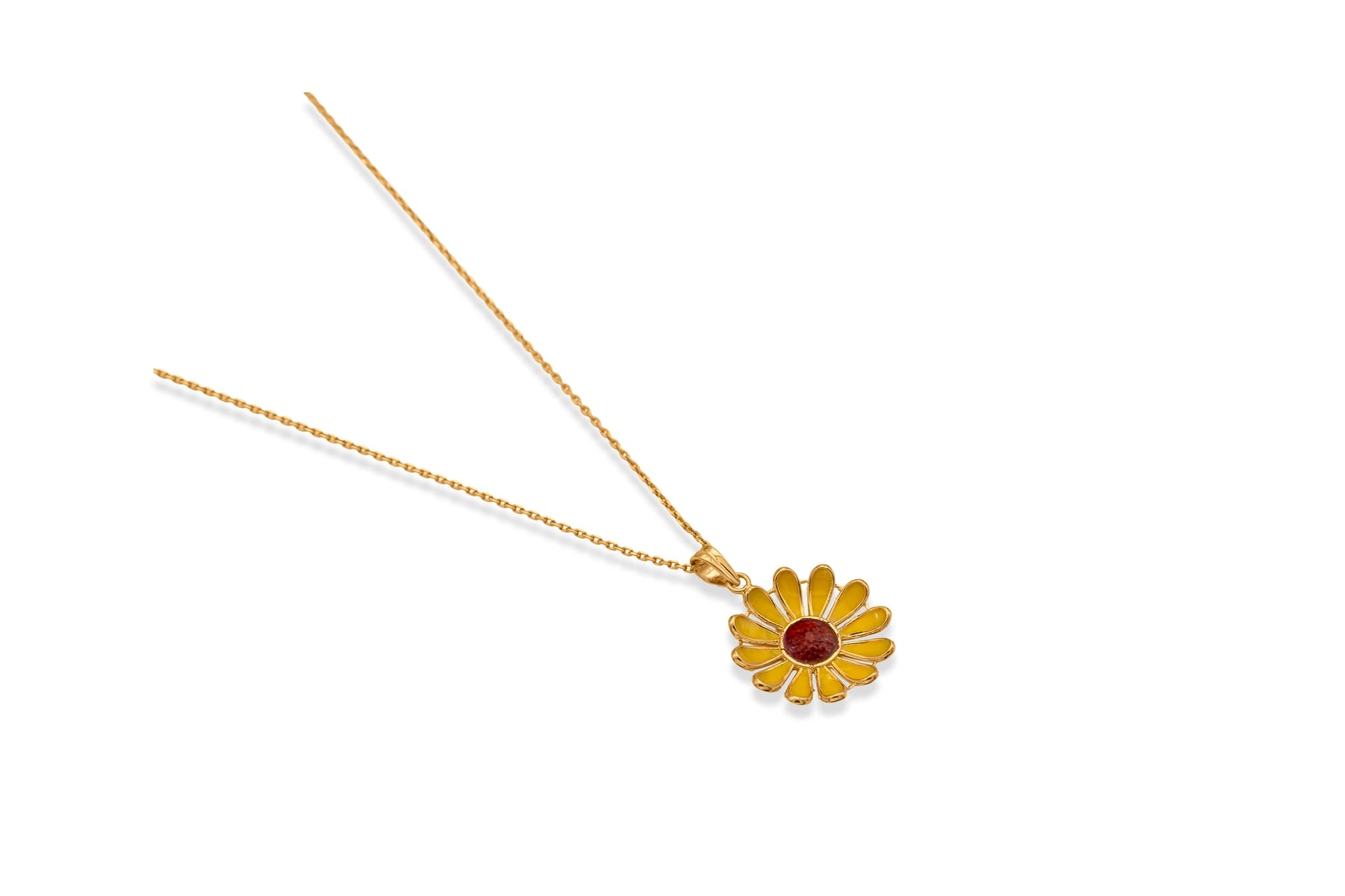GORGEOUS SUNFLOWER SILVER PENDANT