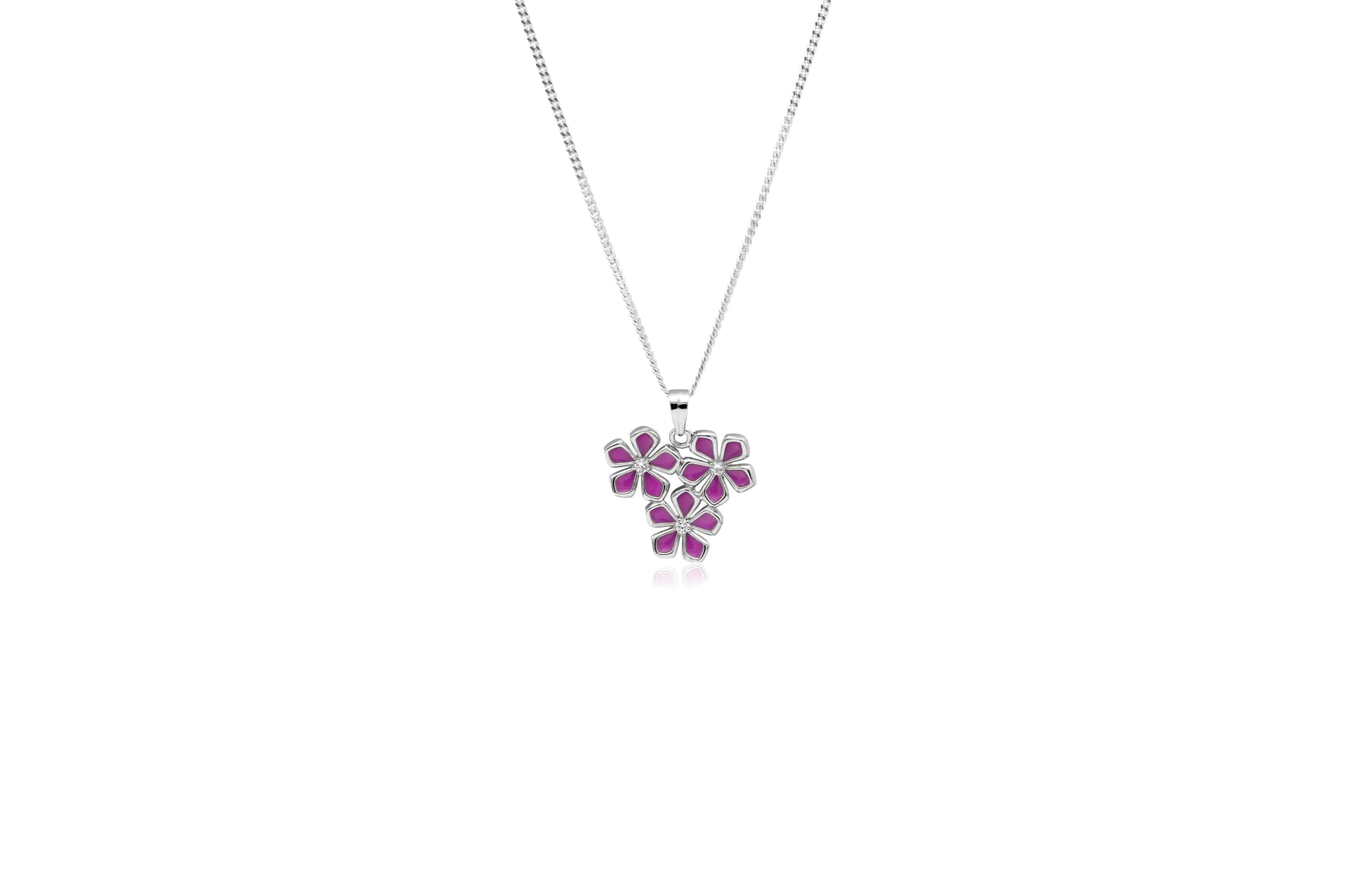 FLORAL BOUQUET SILVER PENDANT SET