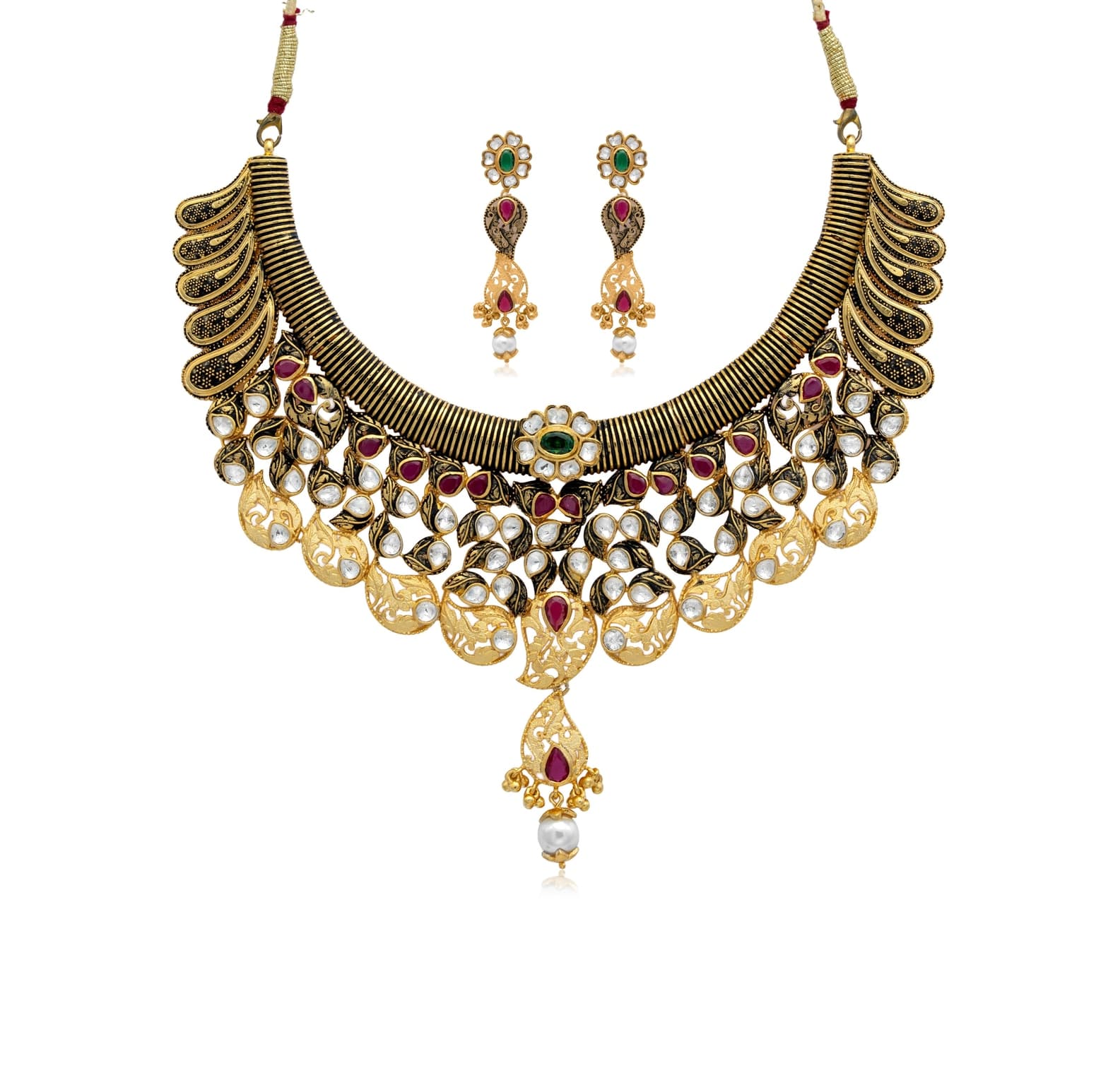 JEWEL CASCADE GOLD NECKLACE SET