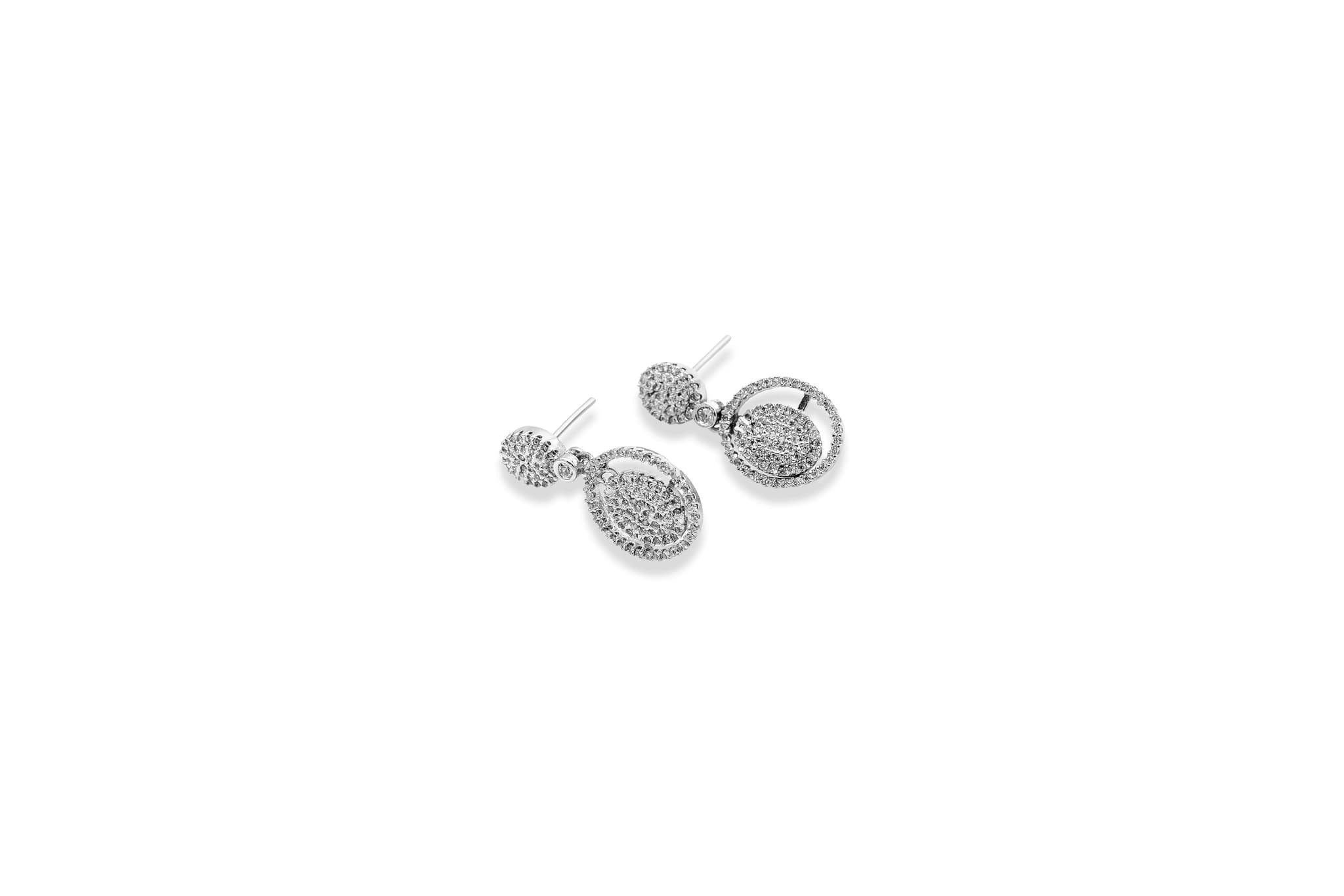 SPARKLING CIRCLE 92.5 SILVER DROP EARRING