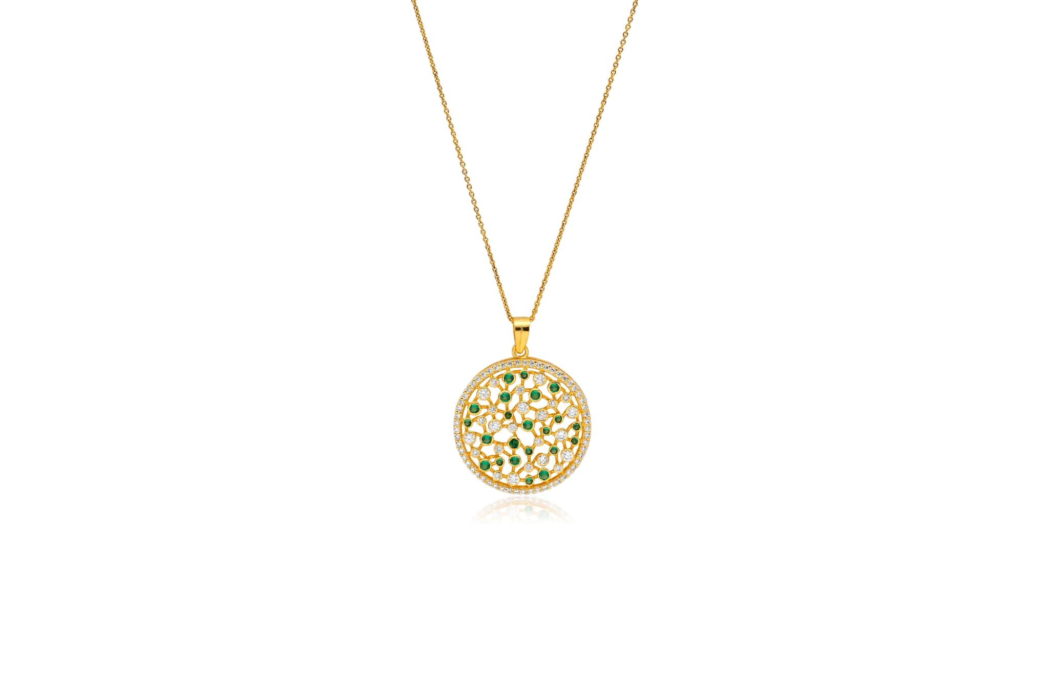 SPARKLE DISC SILVER PENDANT