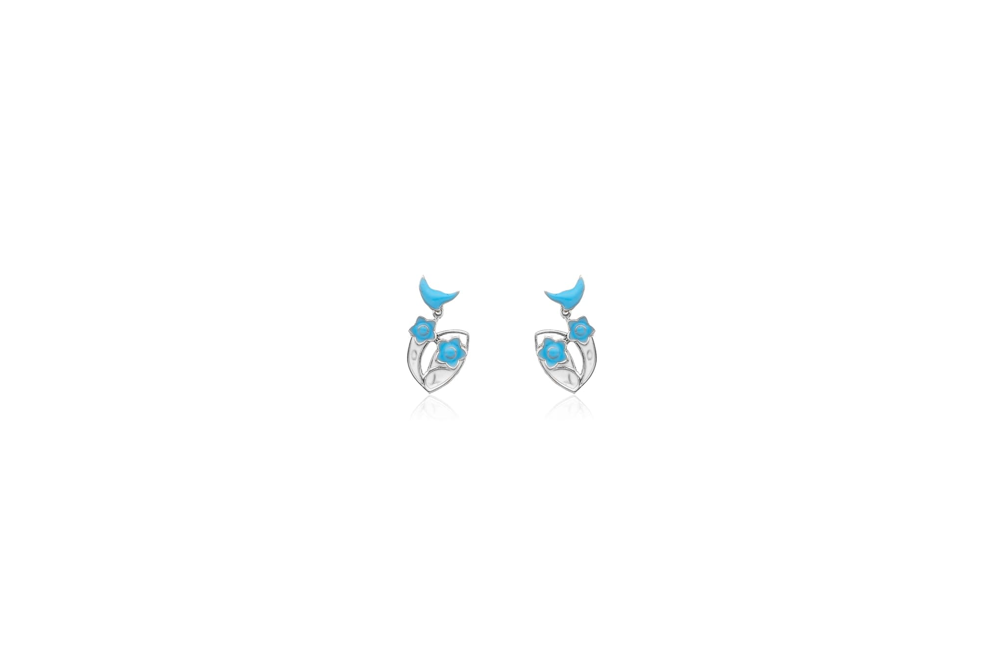 TWIN BLOSSOM SILVER EARRING