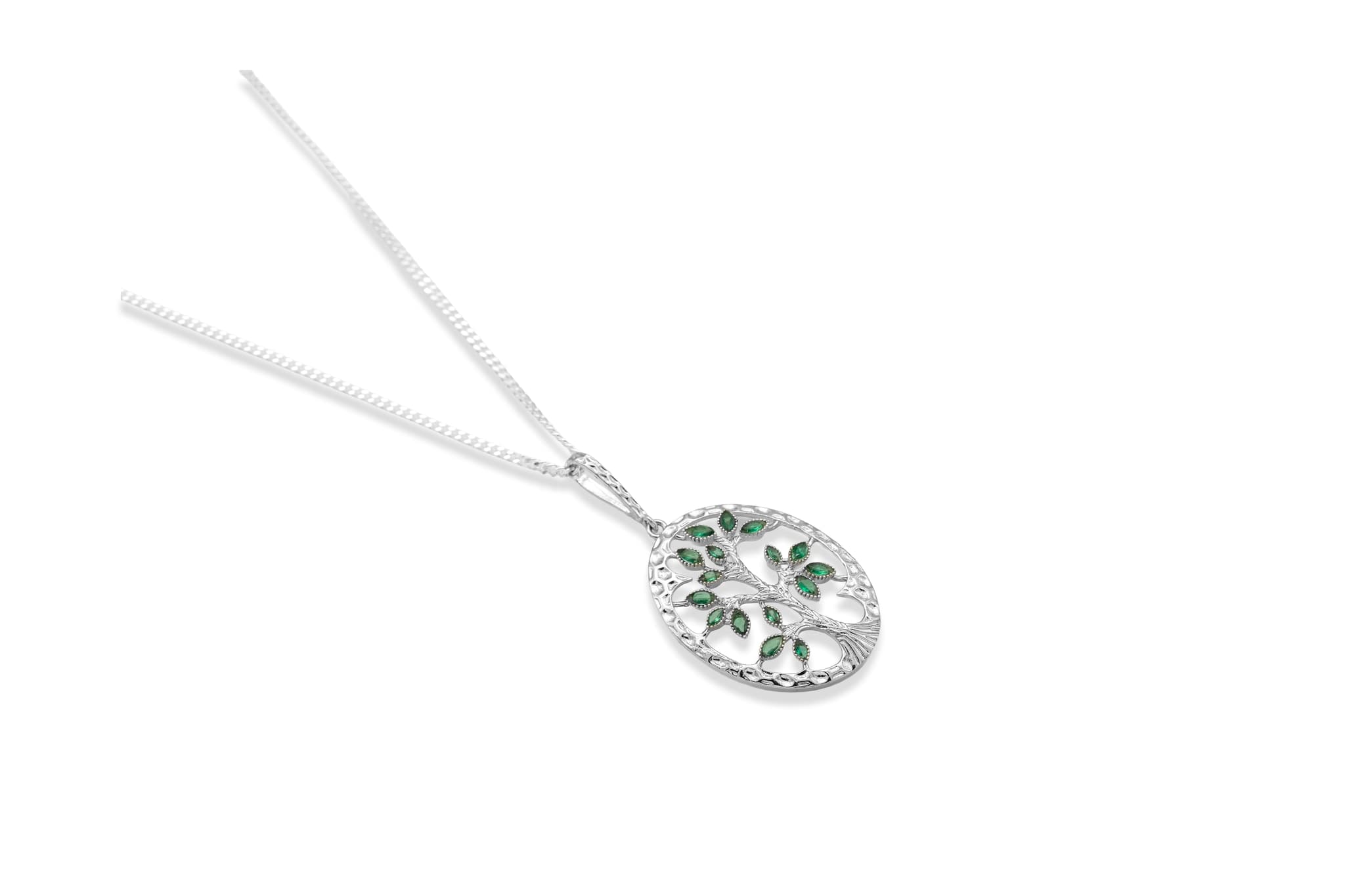 MYSTIC ZIRCON TREE SILVER PENDANT