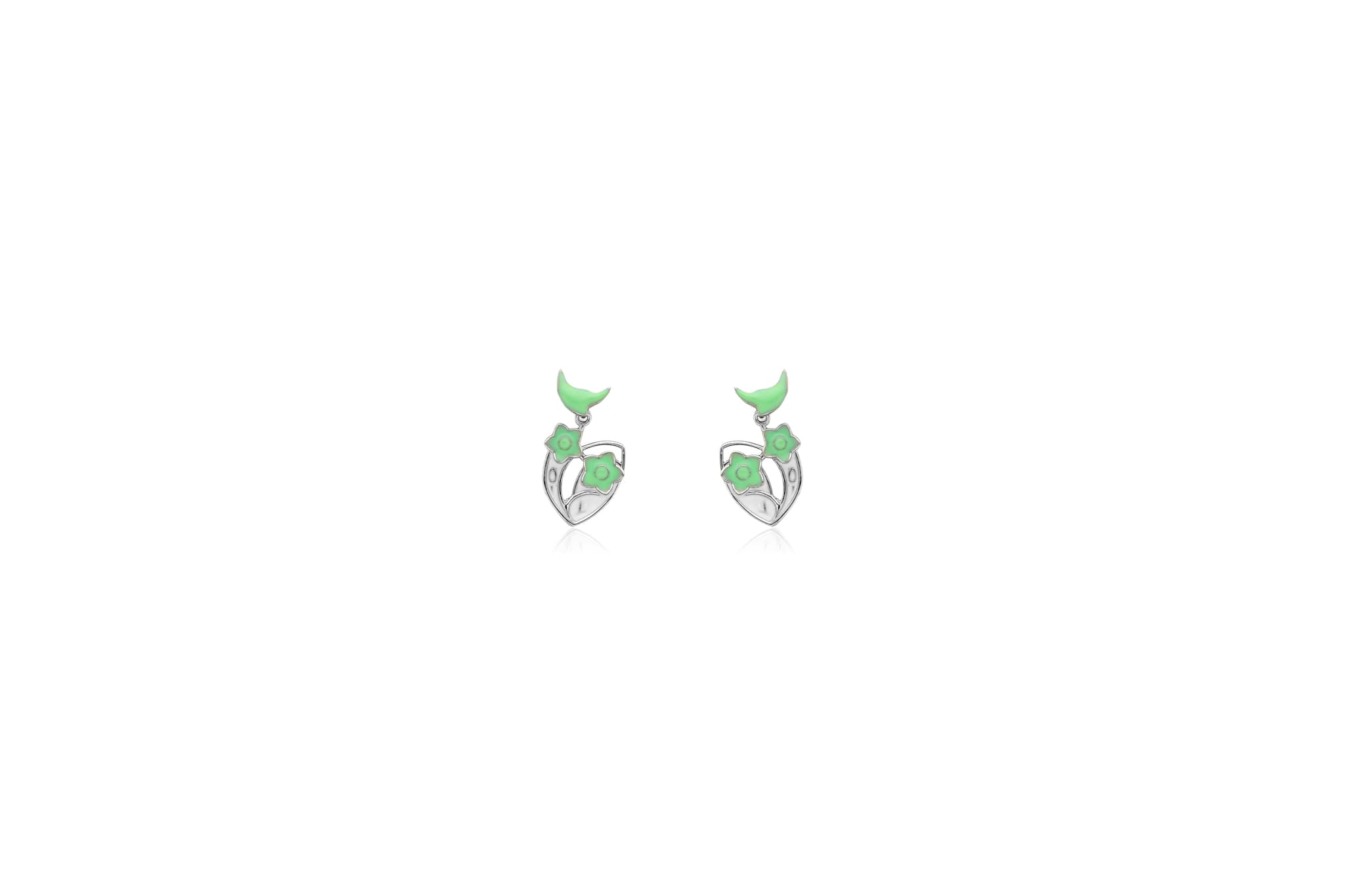 TWIN BLOSSOM SILVER EARRING