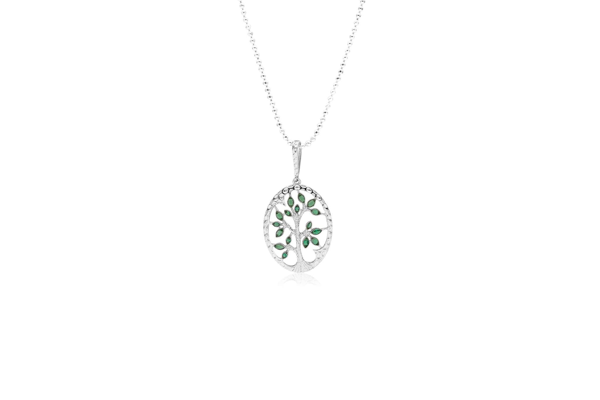 MYSTIC ZIRCON TREE SILVER PENDANT