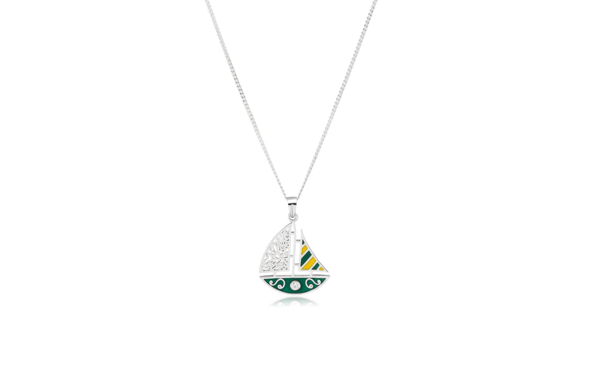 MYSTIC SAILBOAT SILVER PENDANT