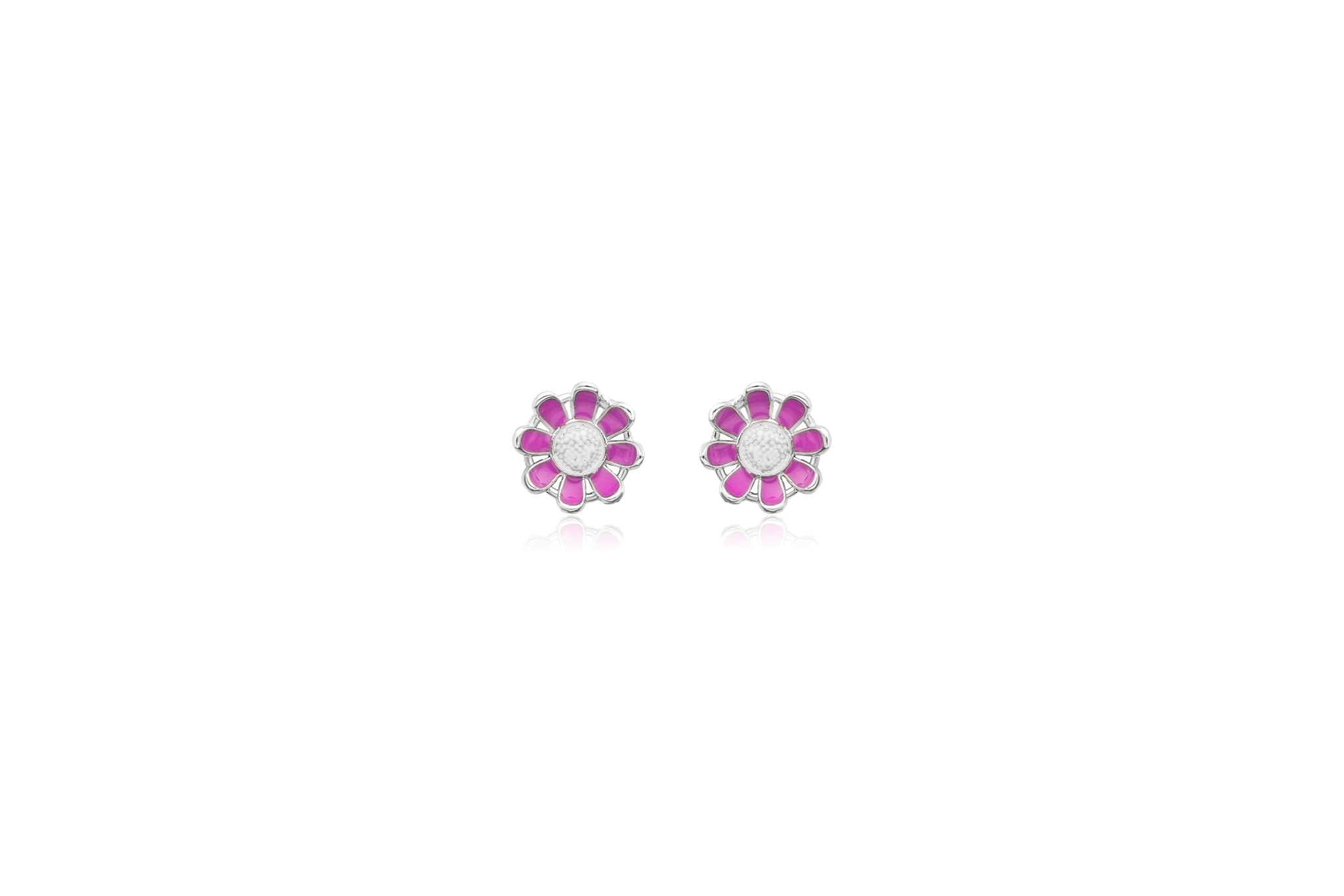 MEENAKARI SUNFLOWER SILVER EARRINGS