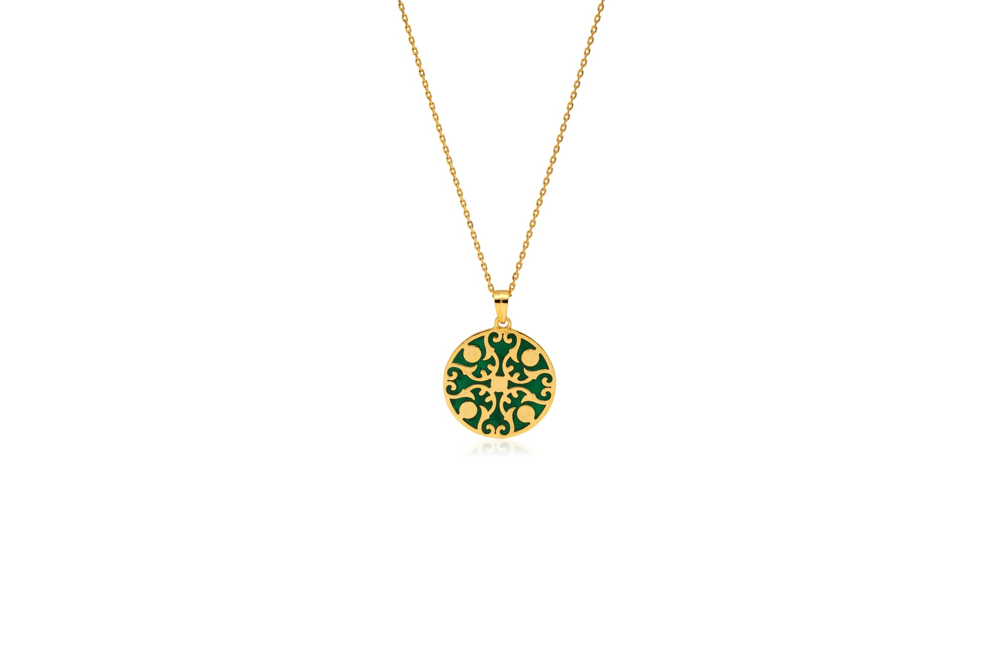 CLASSIC MEENAKARI ROUND SILVER PENDANT