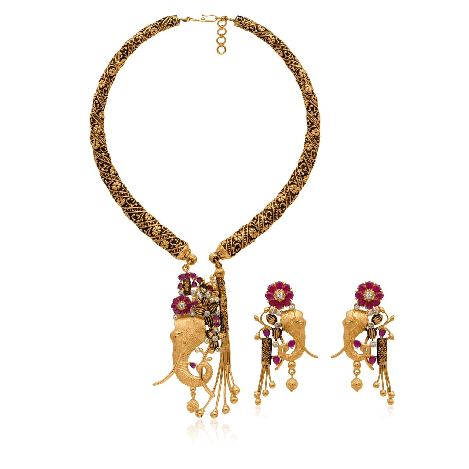 GANAPATI VANDANA GOLD NECKLACE SET
