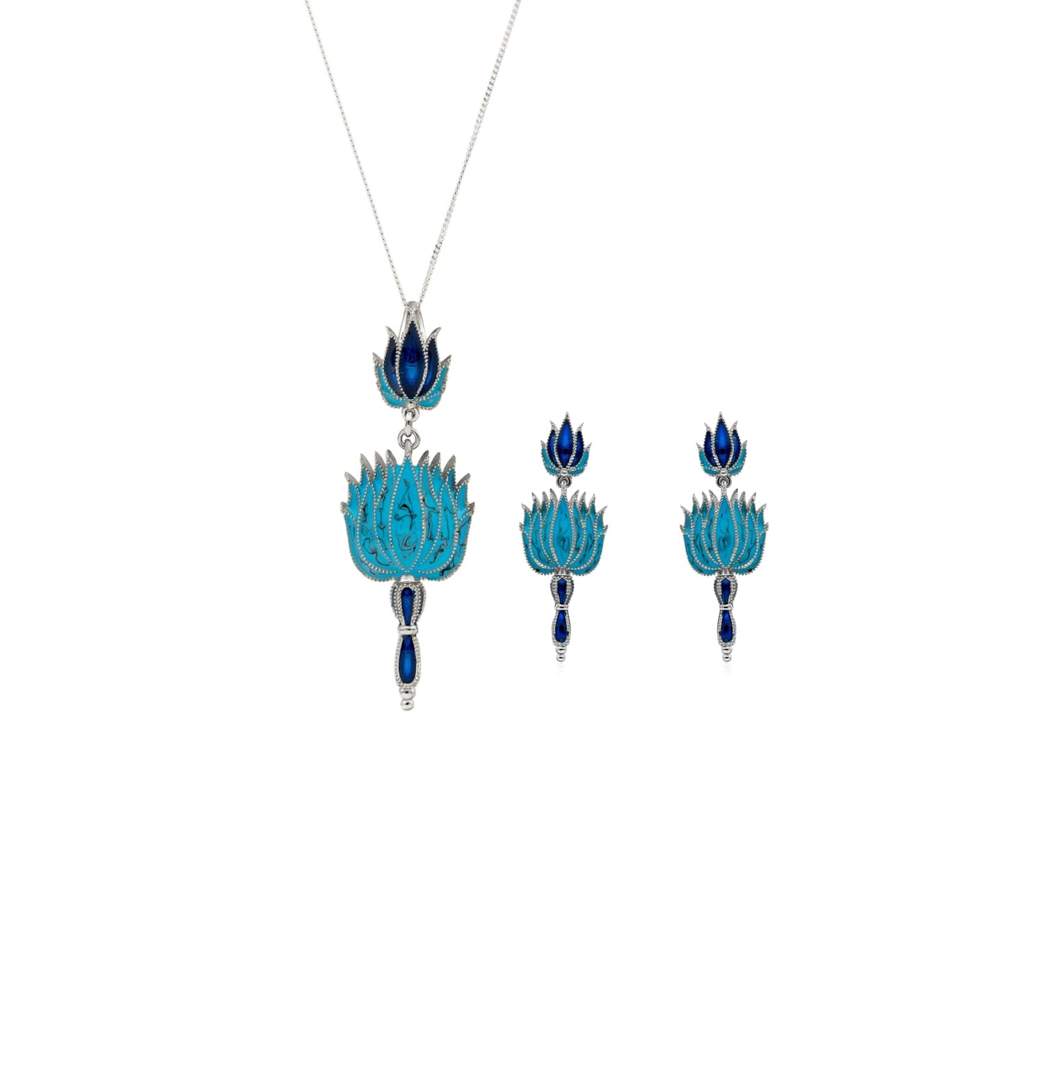 LOTUS FLOWER PENDANT SET