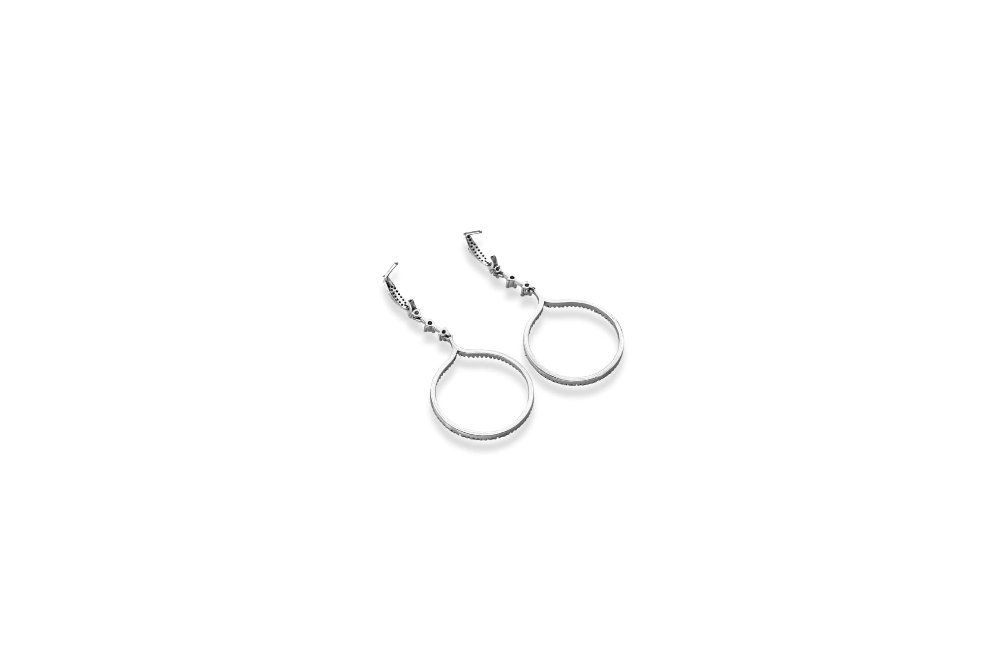 92.5 SILVER HANDCRAFTED DANGLING SILVER HOOPS