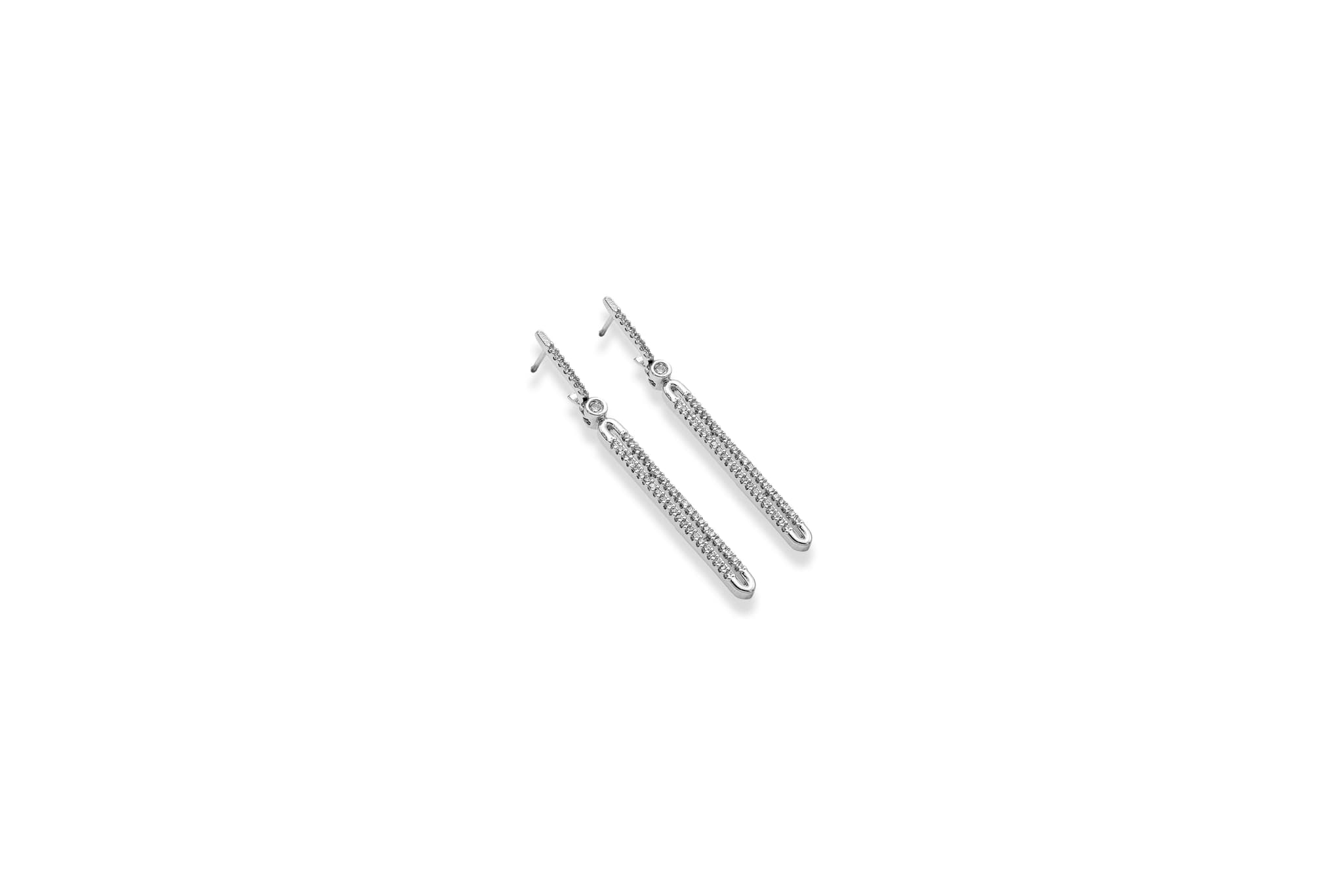 SPARKLING SLEEK SILVER EARRINGS