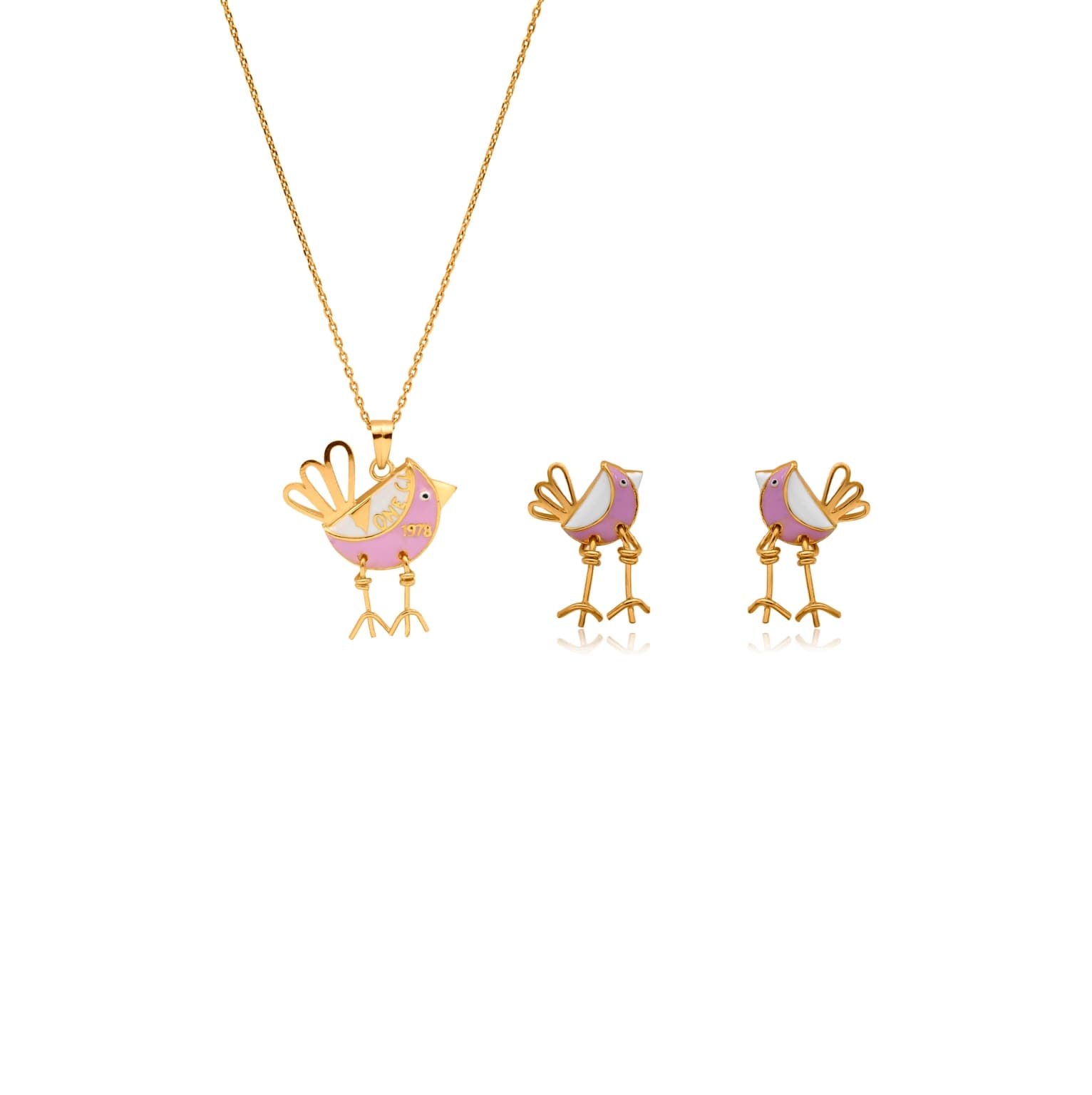 VINTAGE BIRD PENDANT SET