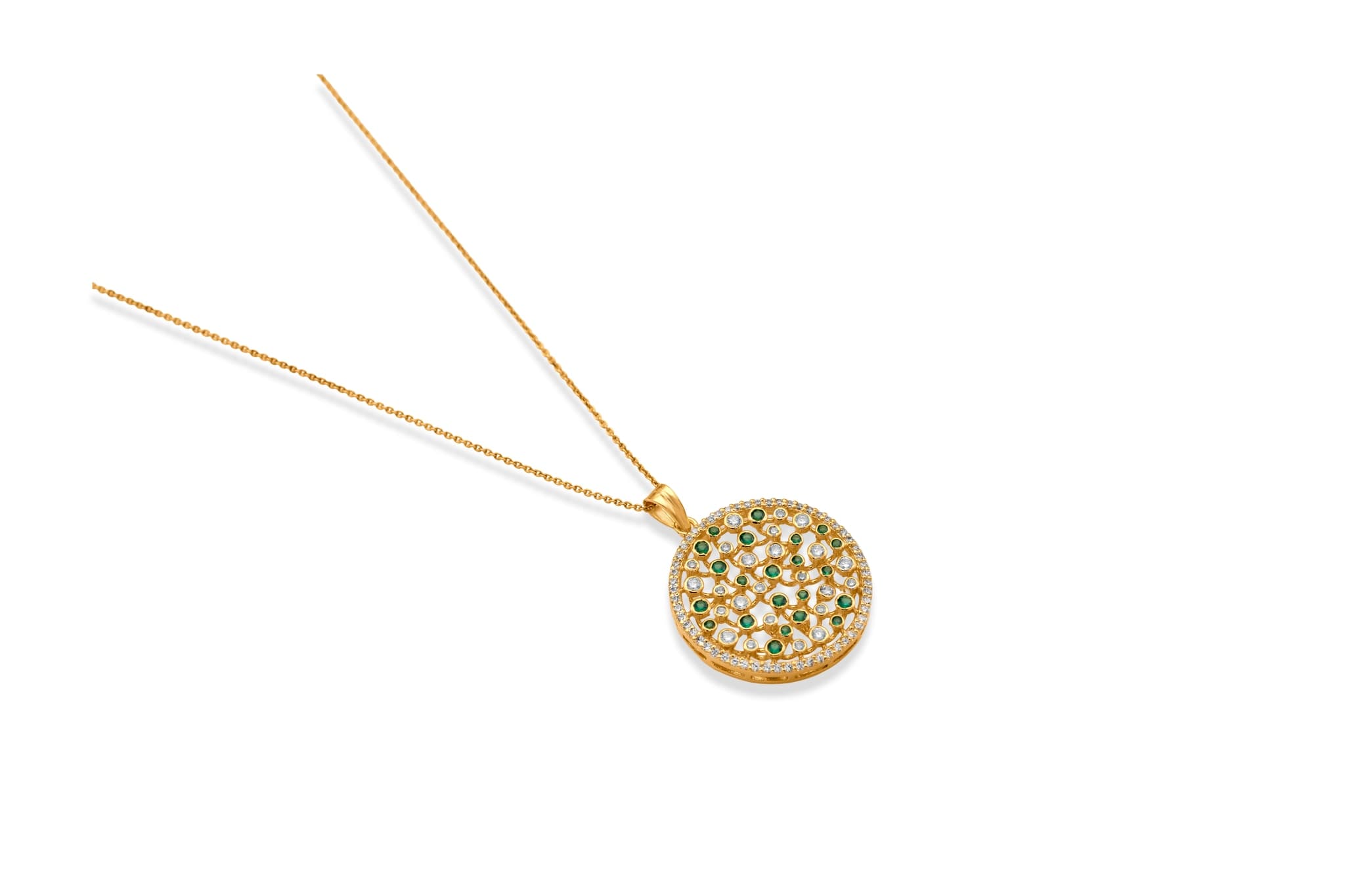 SPARKLE DISC SILVER PENDANT