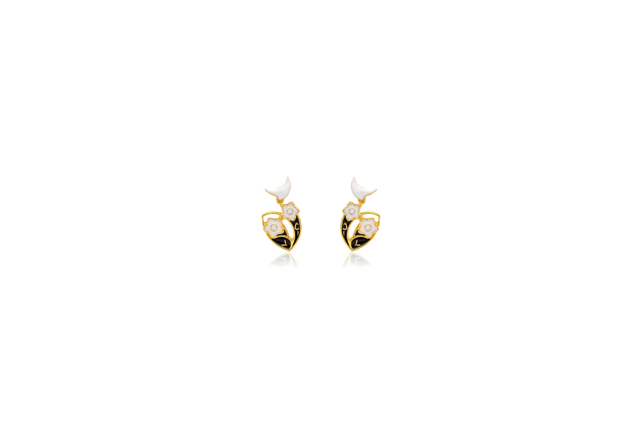 TWIN BLOSSOM SILVER EARRING