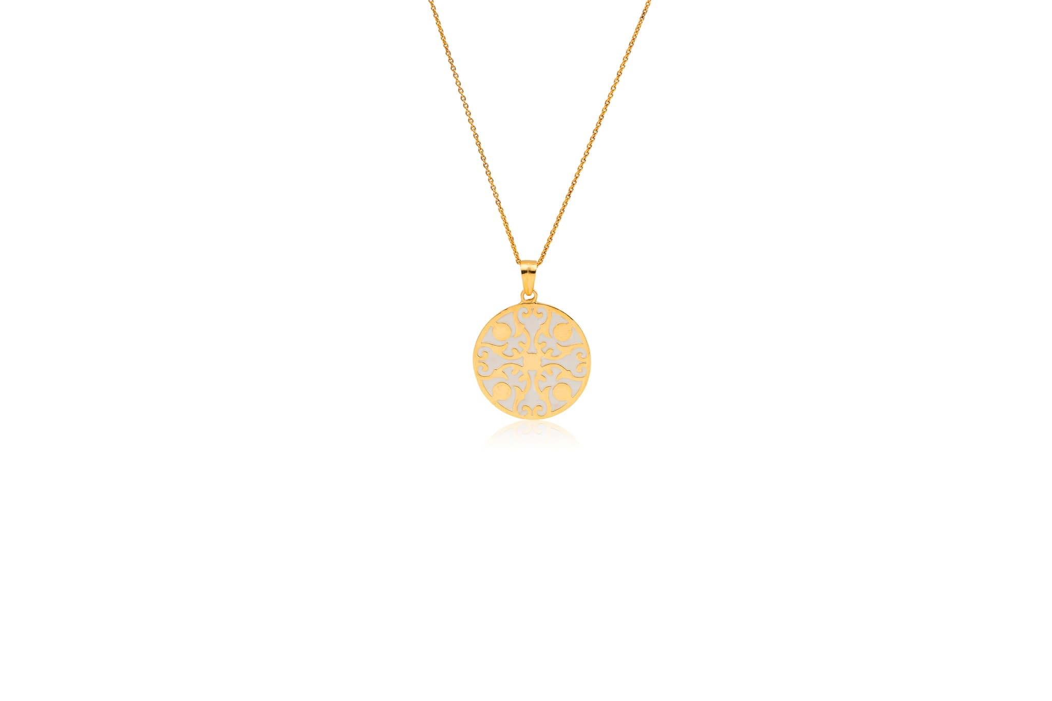 CLASSIC MEENAKARI ROUND SILVER PENDANT