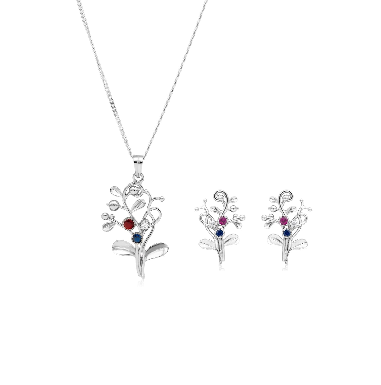 GEM VINE SILVER PENDANT SET