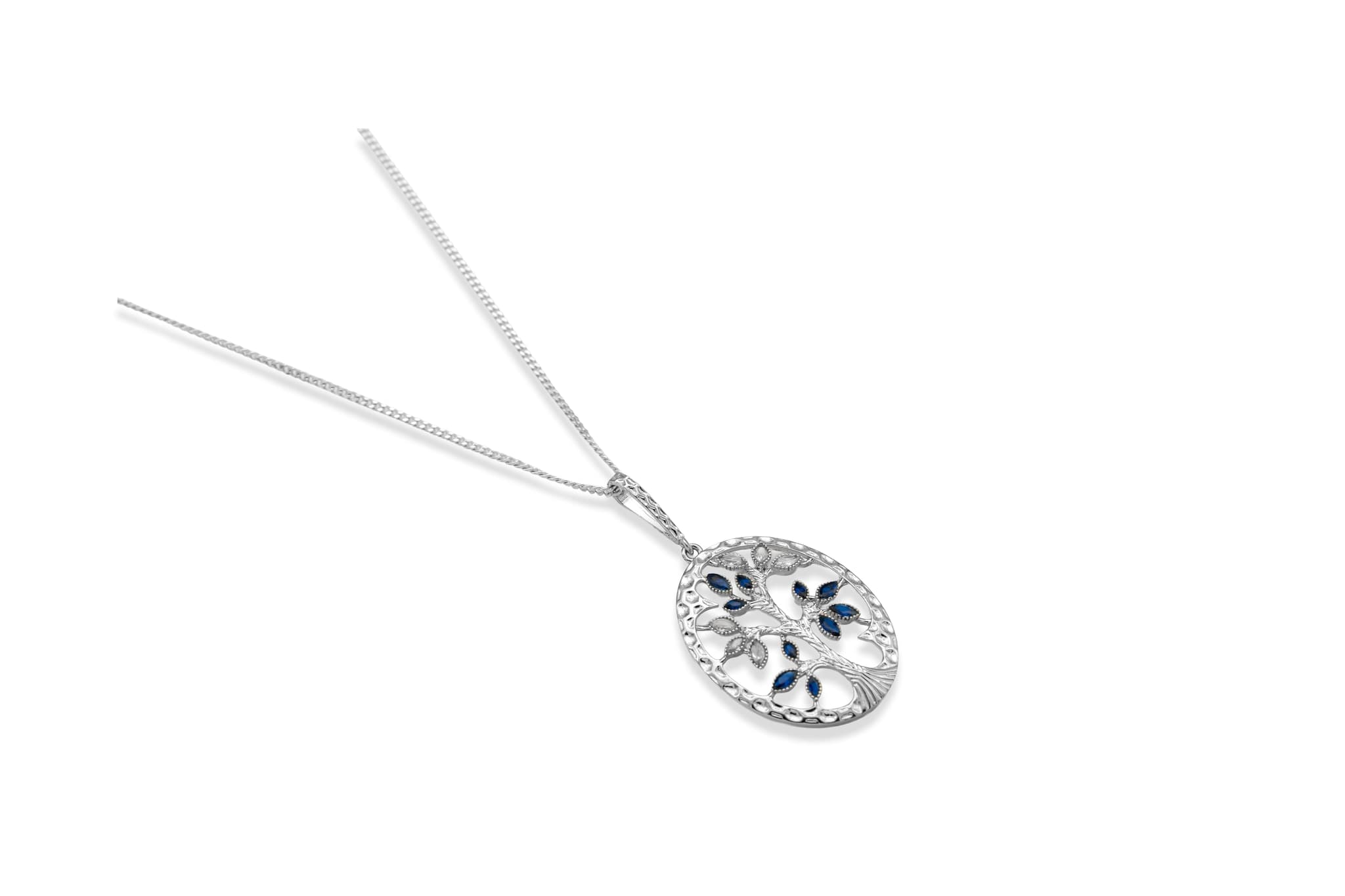 MYSTIC ZIRCON TREE SILVER PENDANT