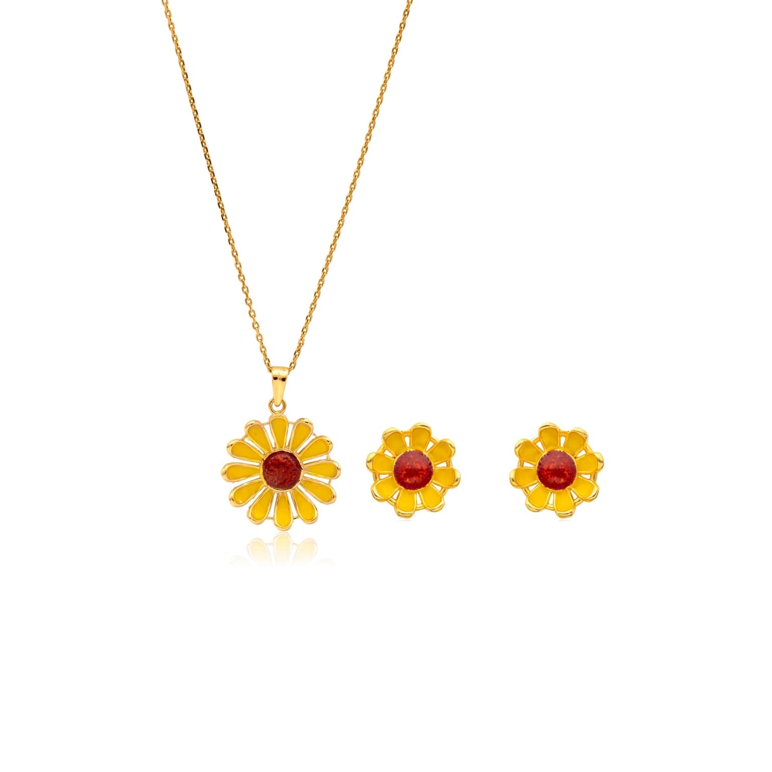 BEAUTIFUL DAISY SILVER PENDANT SET