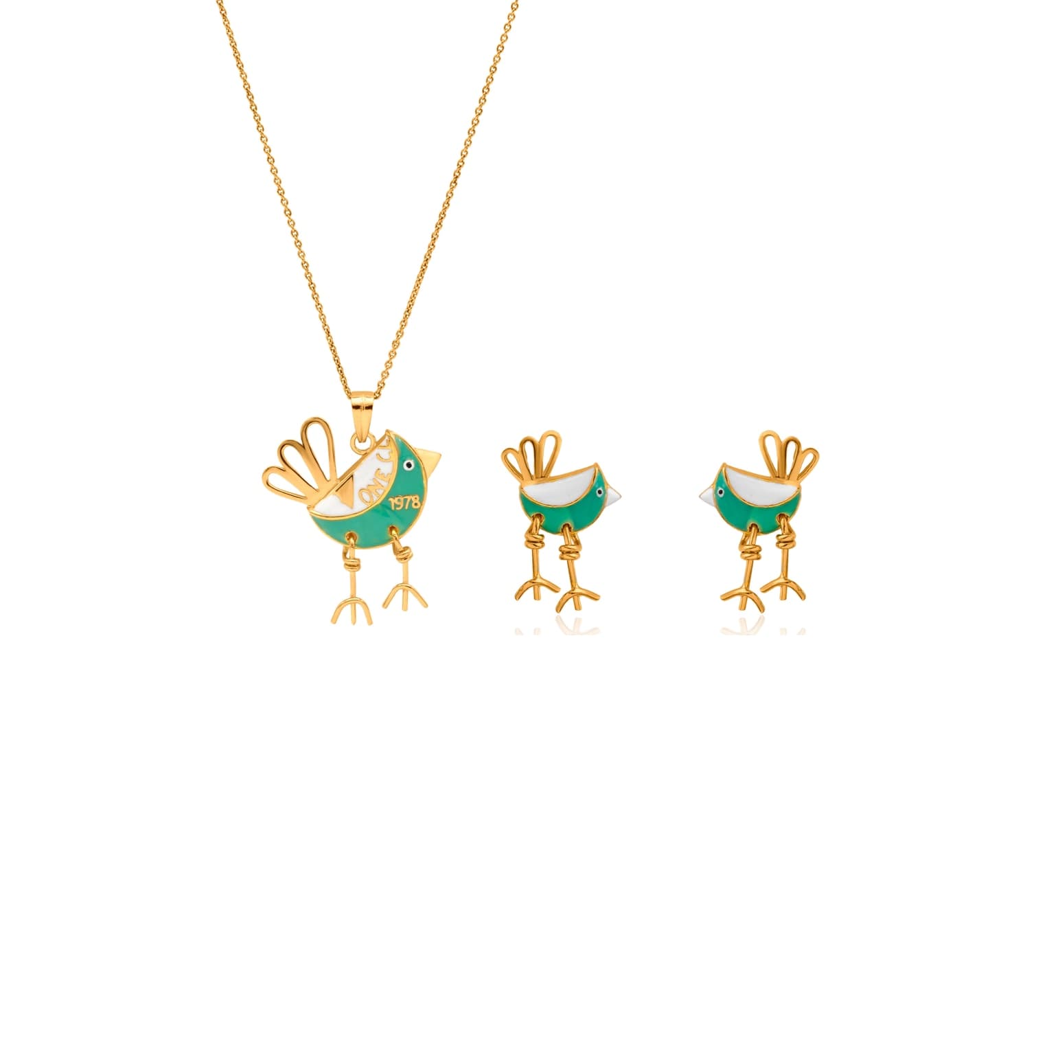VINTAGE BIRD PENDANT SET