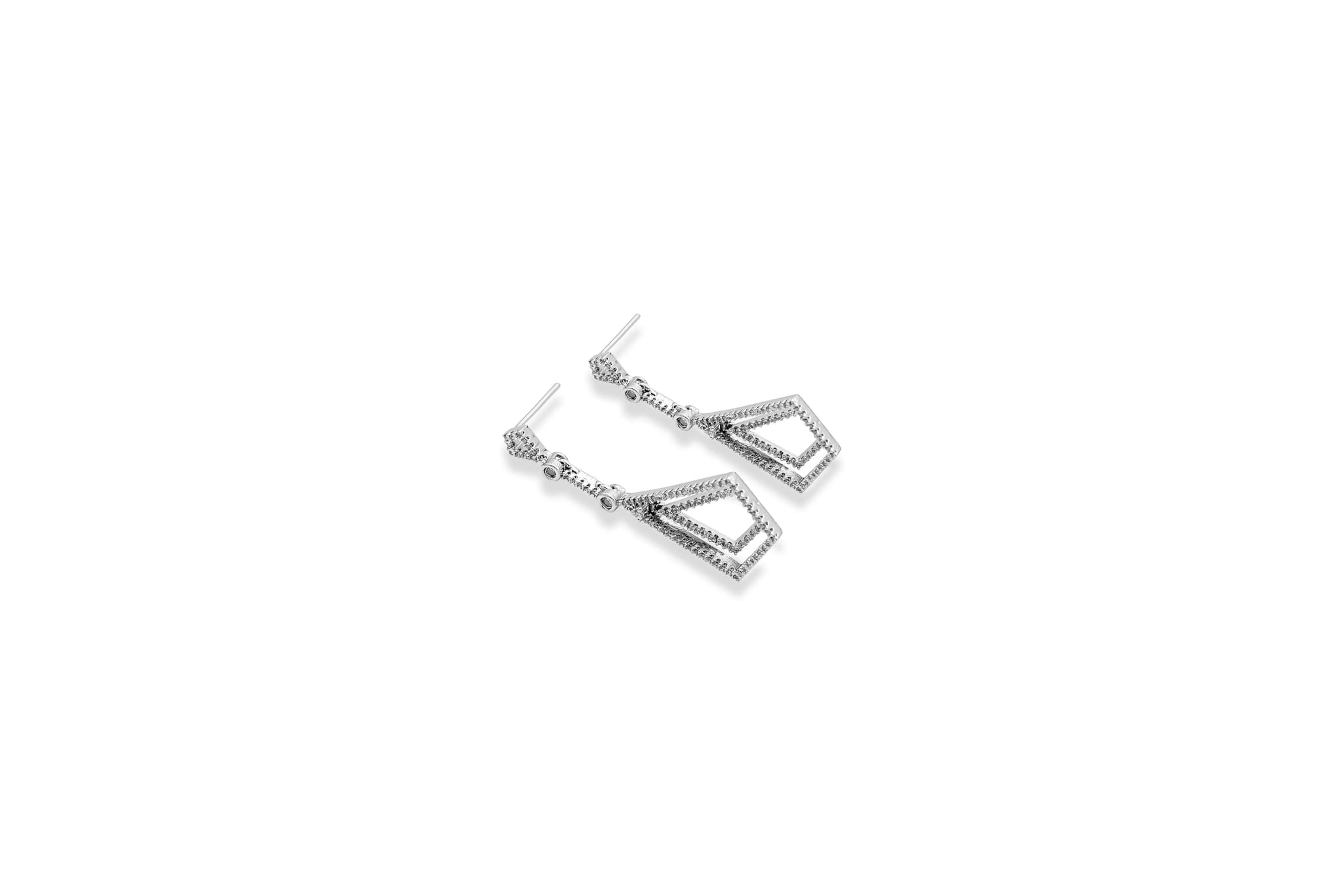 GLITTERING MINIMALIST SILVER EARRINGS