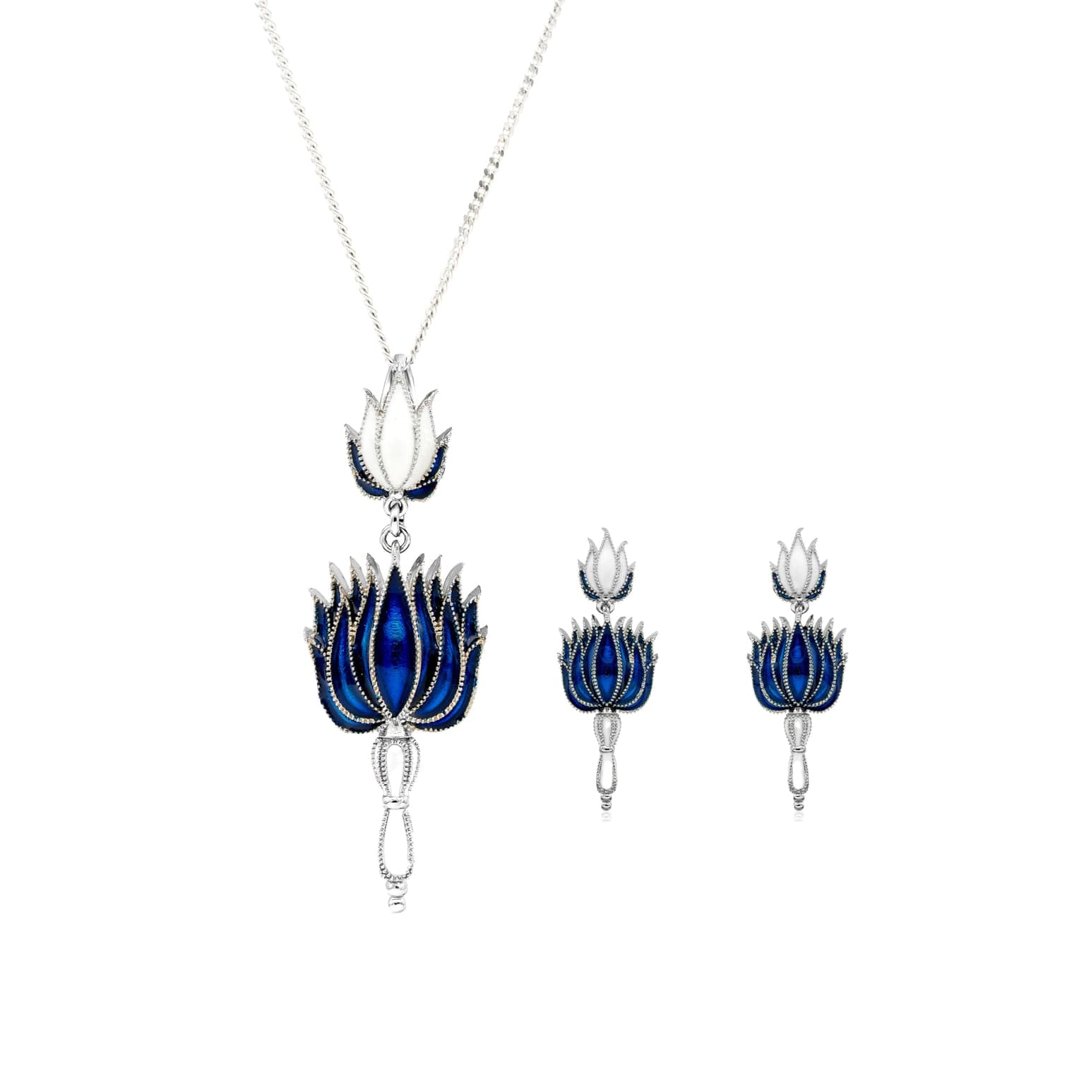 LOTUS FLOWER PENDANT SET