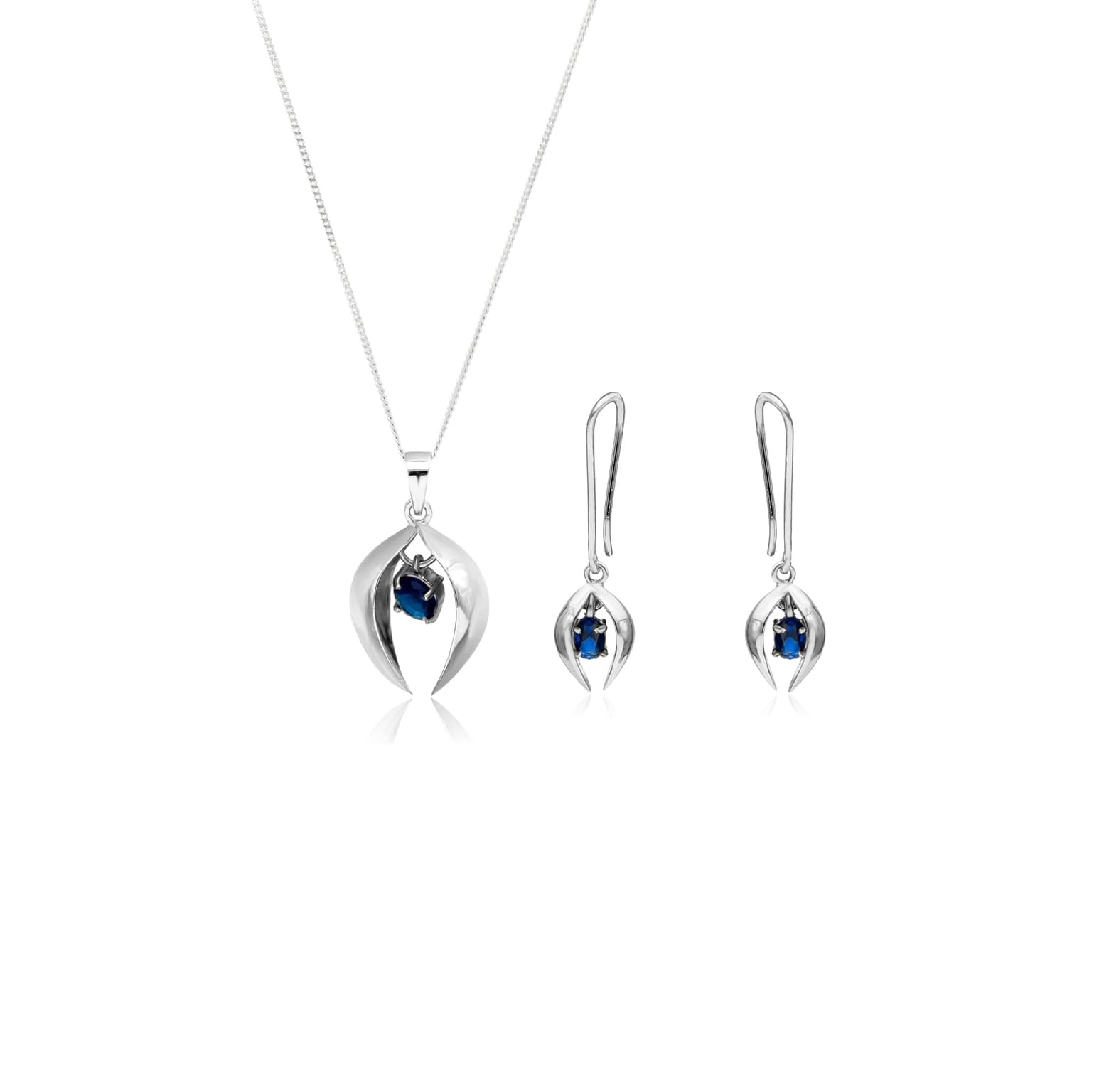 GEM POD SILVER PENDANT SET