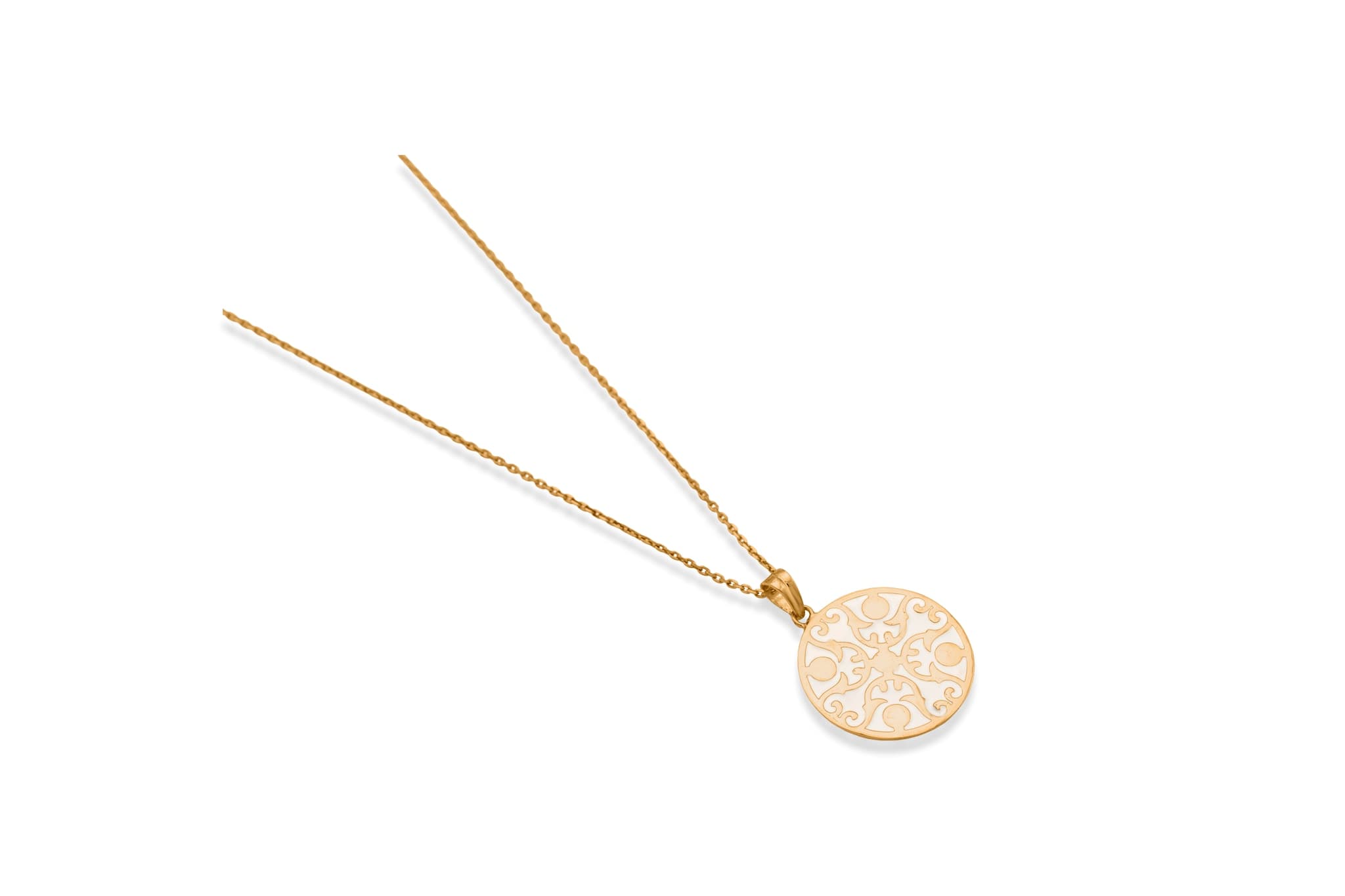 CLASSIC MEENAKARI ROUND SILVER PENDANT