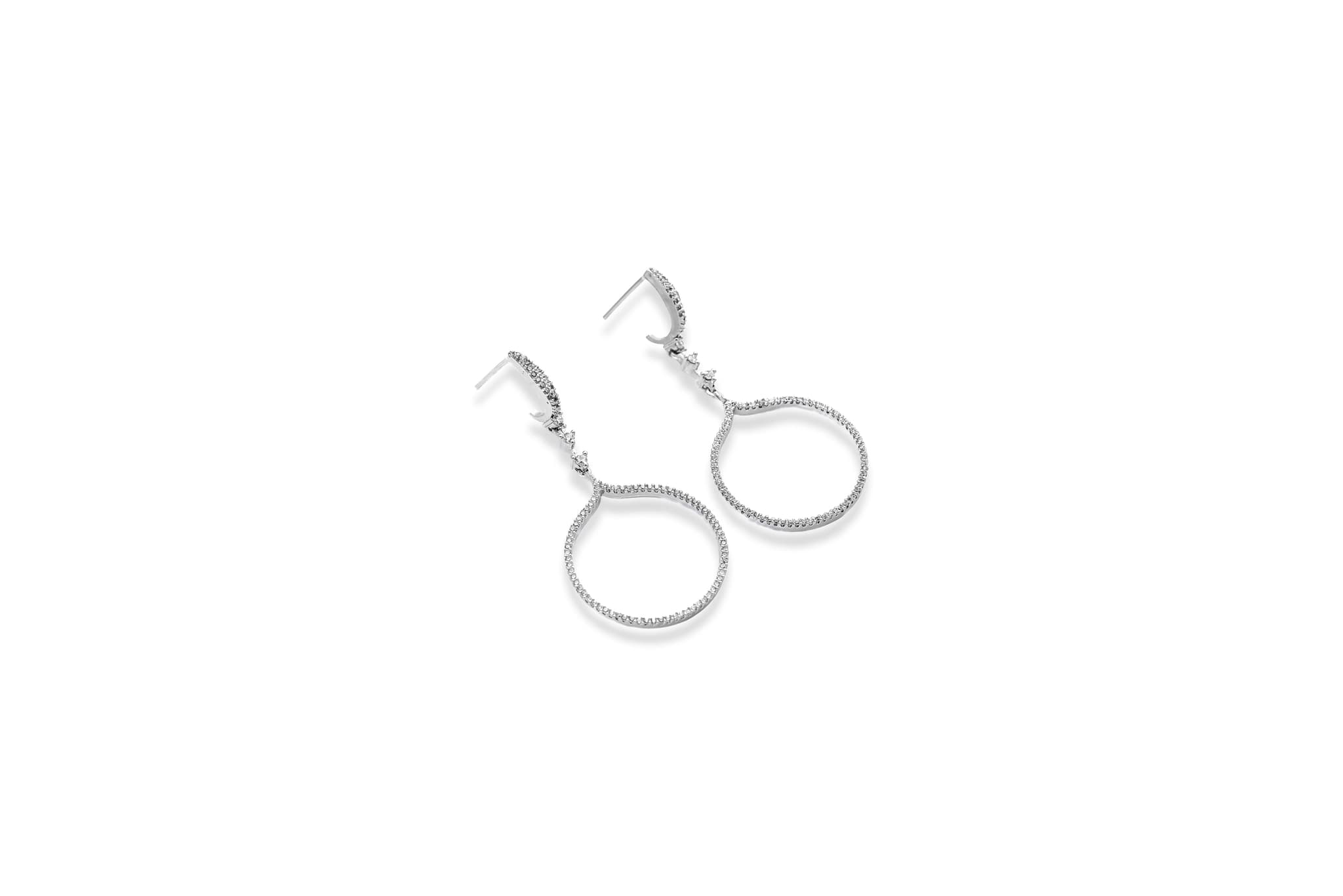 92.5 SILVER HANDCRAFTED DANGLING SILVER HOOPS
