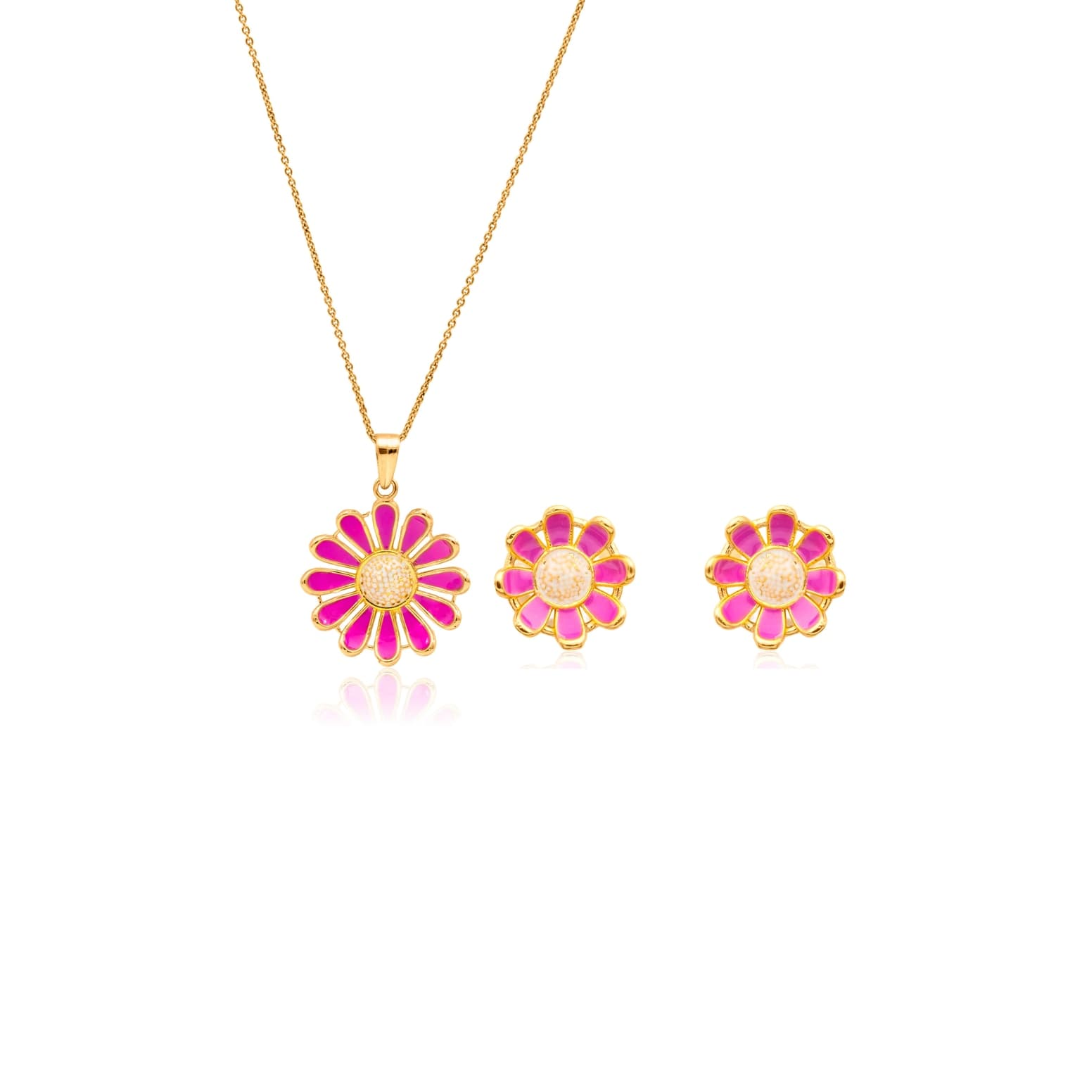 BEAUTIFUL DAISY SILVER PENDANT SET