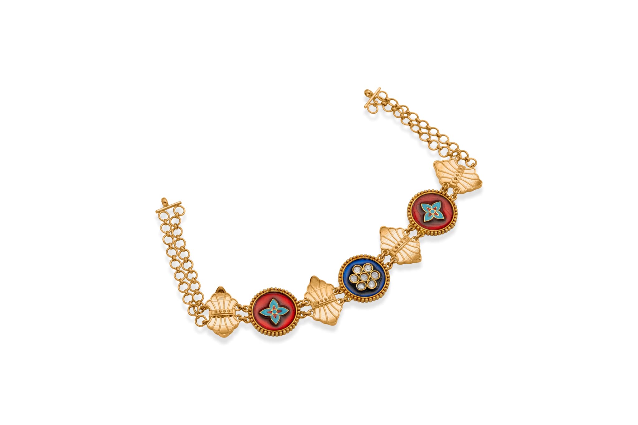 22K GEOMETRIC GOLD CHOKER NECKLACE SET