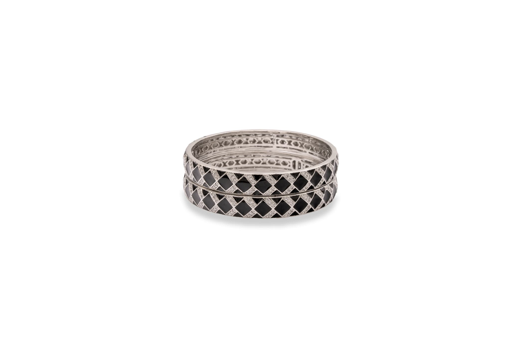 MOSAIC GLOW SILVER BANGLE (SINGLE PIECE)