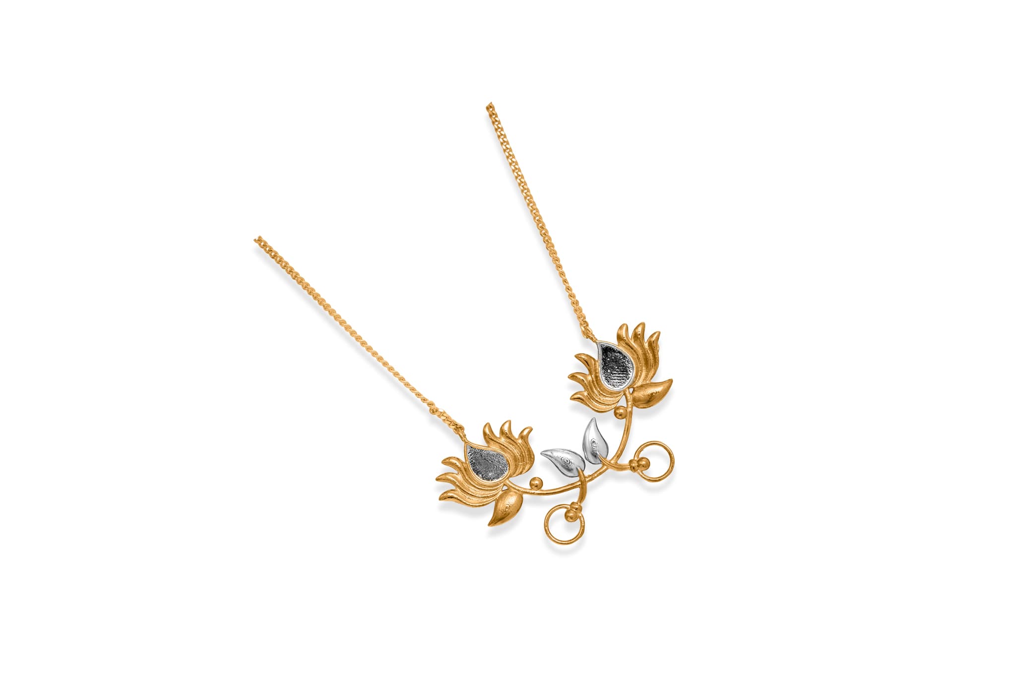 SILVER PADMA PENDANT SET