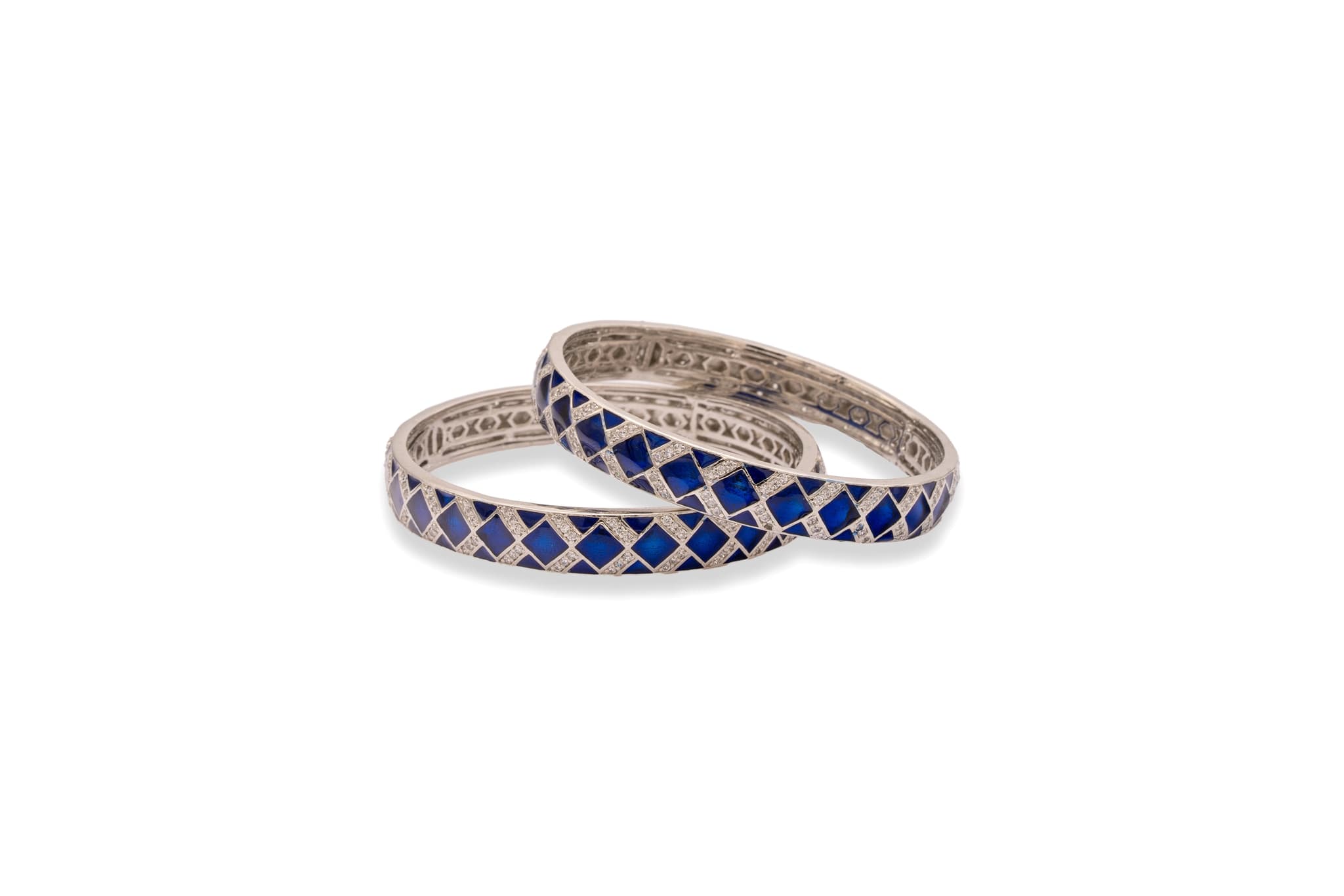 MOSAIC GLOW SILVER BANGLE (SINGLE PIECE)