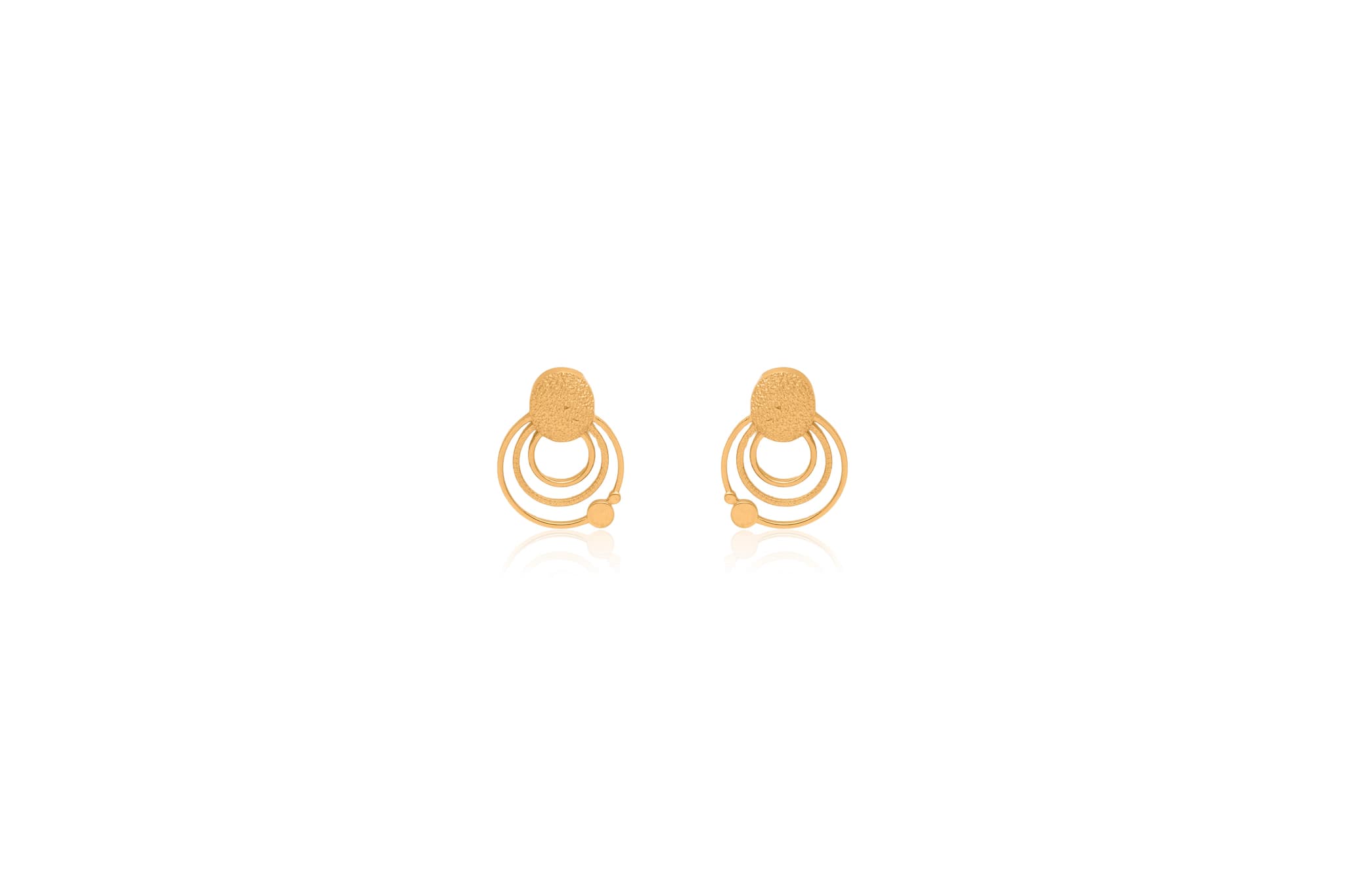 Three-Tiered Disc Silver Drop Earrings