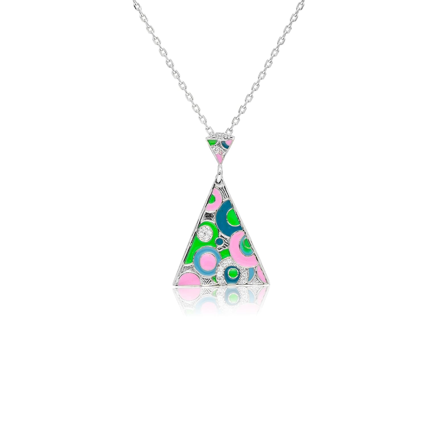 Abstract Art Silver Pendant