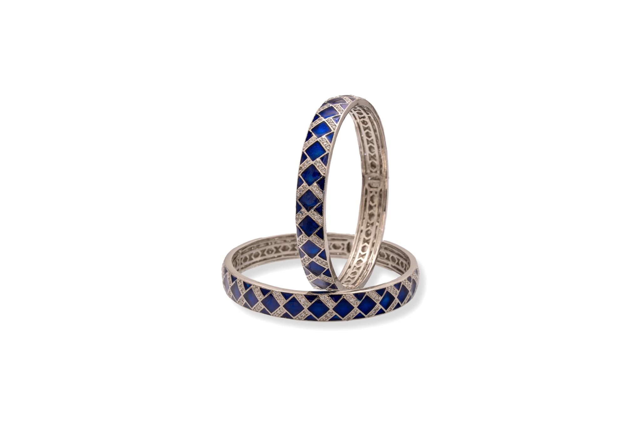 MOSAIC GLOW SILVER BANGLE (SINGLE PIECE)