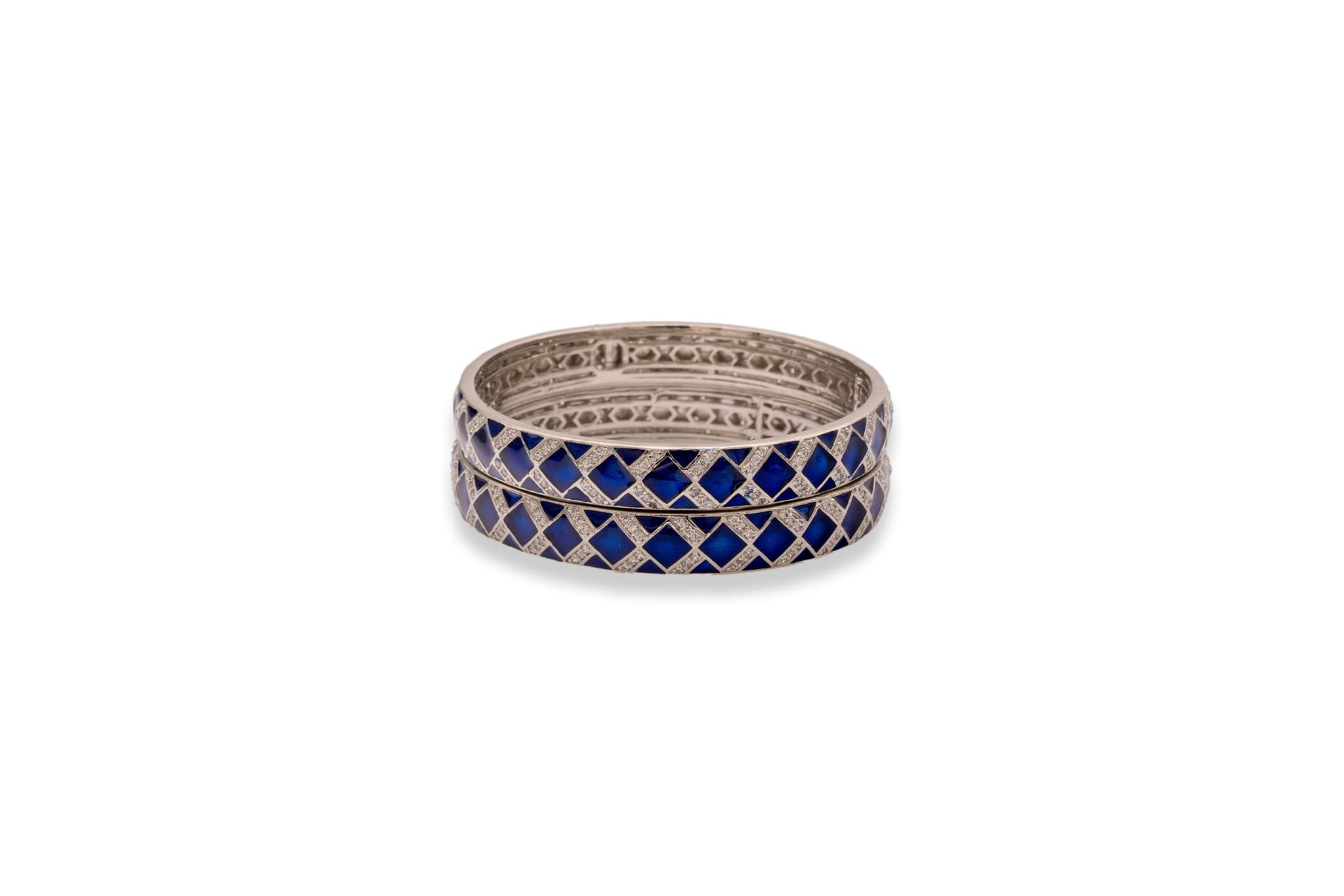 MOSAIC GLOW SILVER BANGLE (SINGLE PIECE)