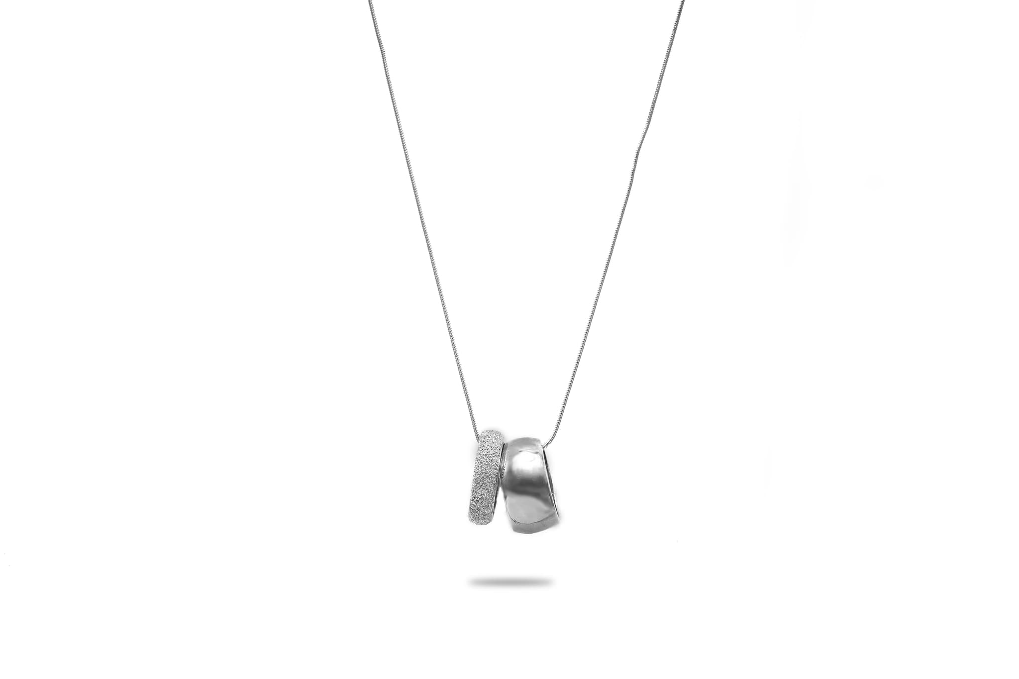 SILVER DUAL RING PENDANT