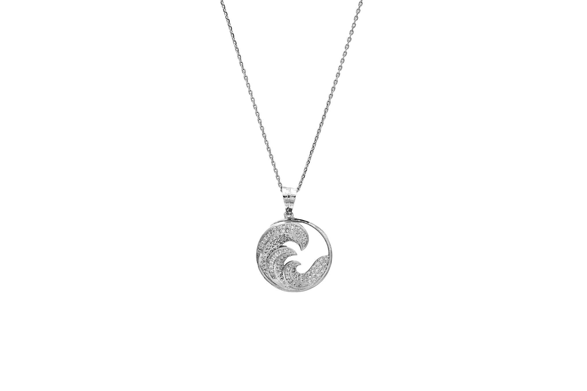SHIMMERING WAVES SILVER PENDANT