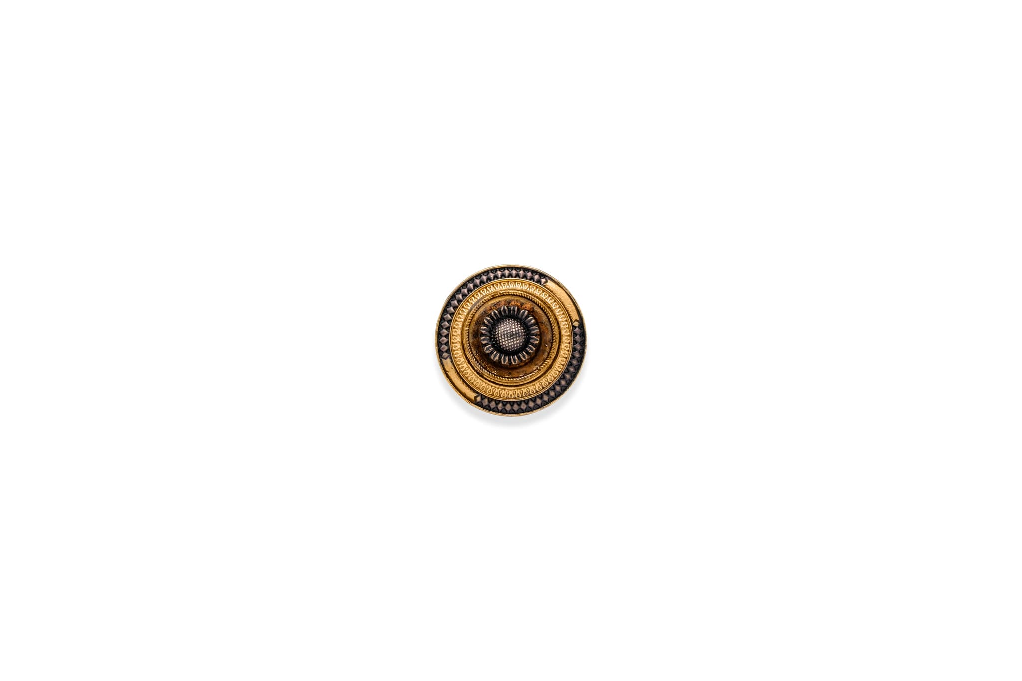 MIDNIGHT GILDED DISC SILVER RING