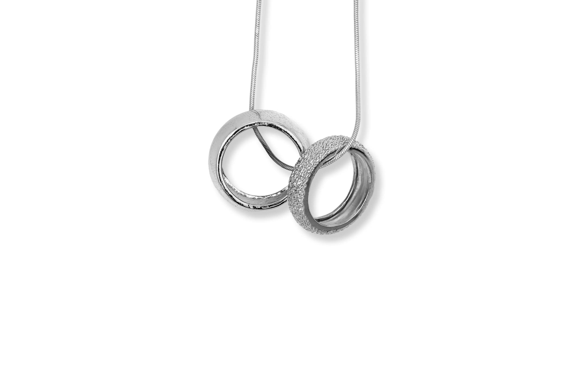SILVER DUAL RING PENDANT