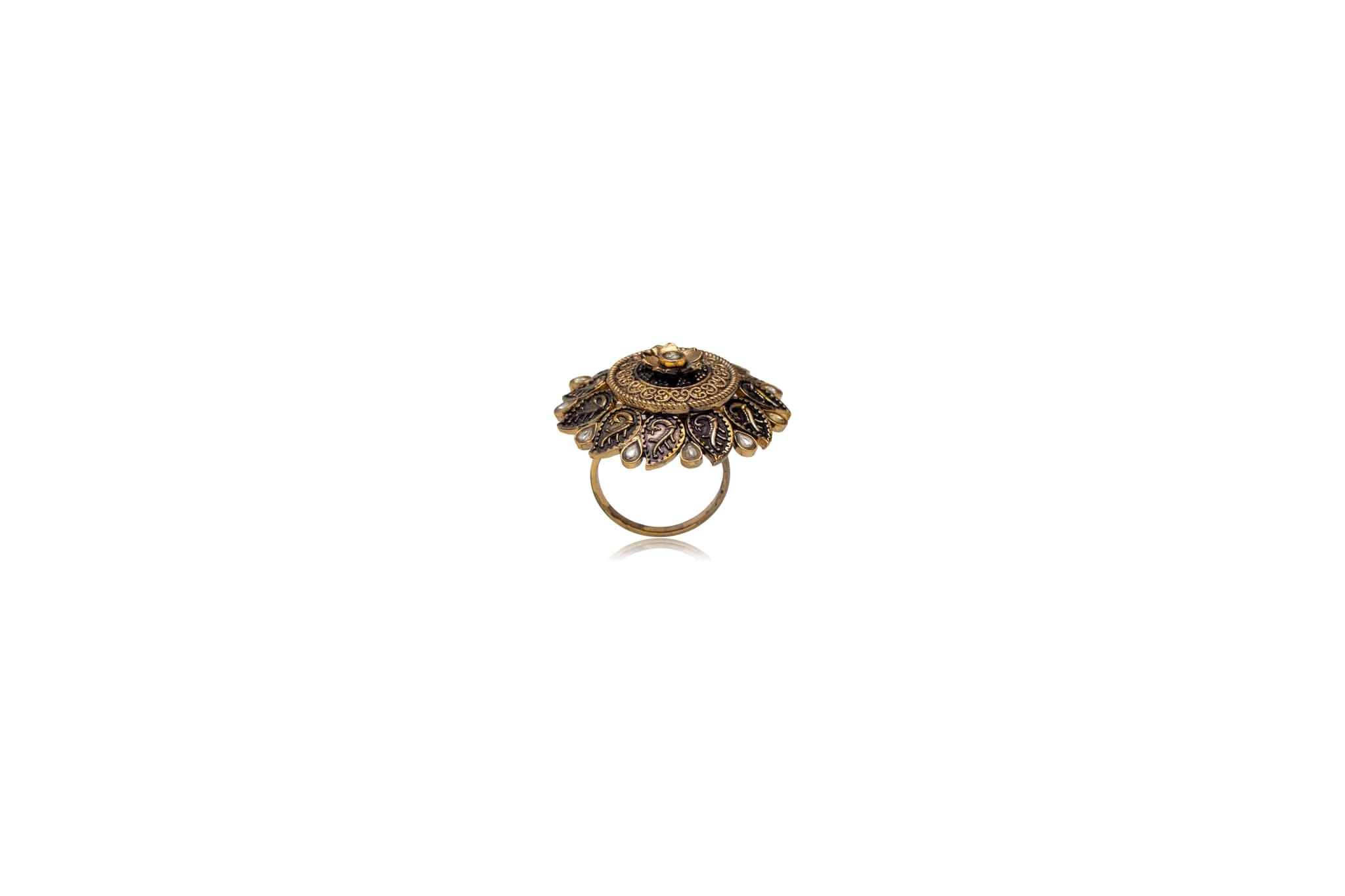 MIDNIGHT BLOOM SILVER RING